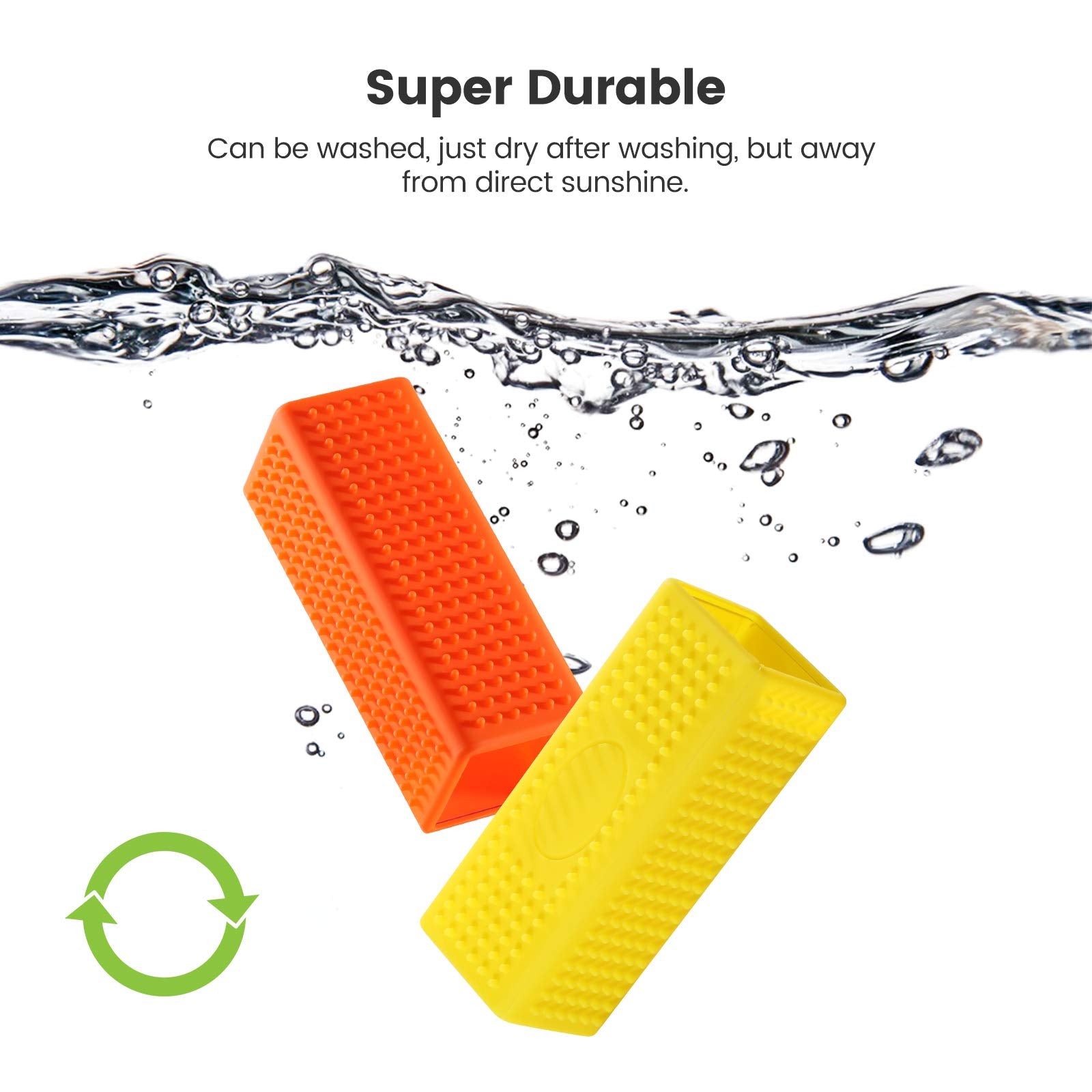 2-Pack Pet Dog Cat Hair Remover For Cars Furniture Carpet Block Roller Sofa Hollow Rubber Cleaner Brush