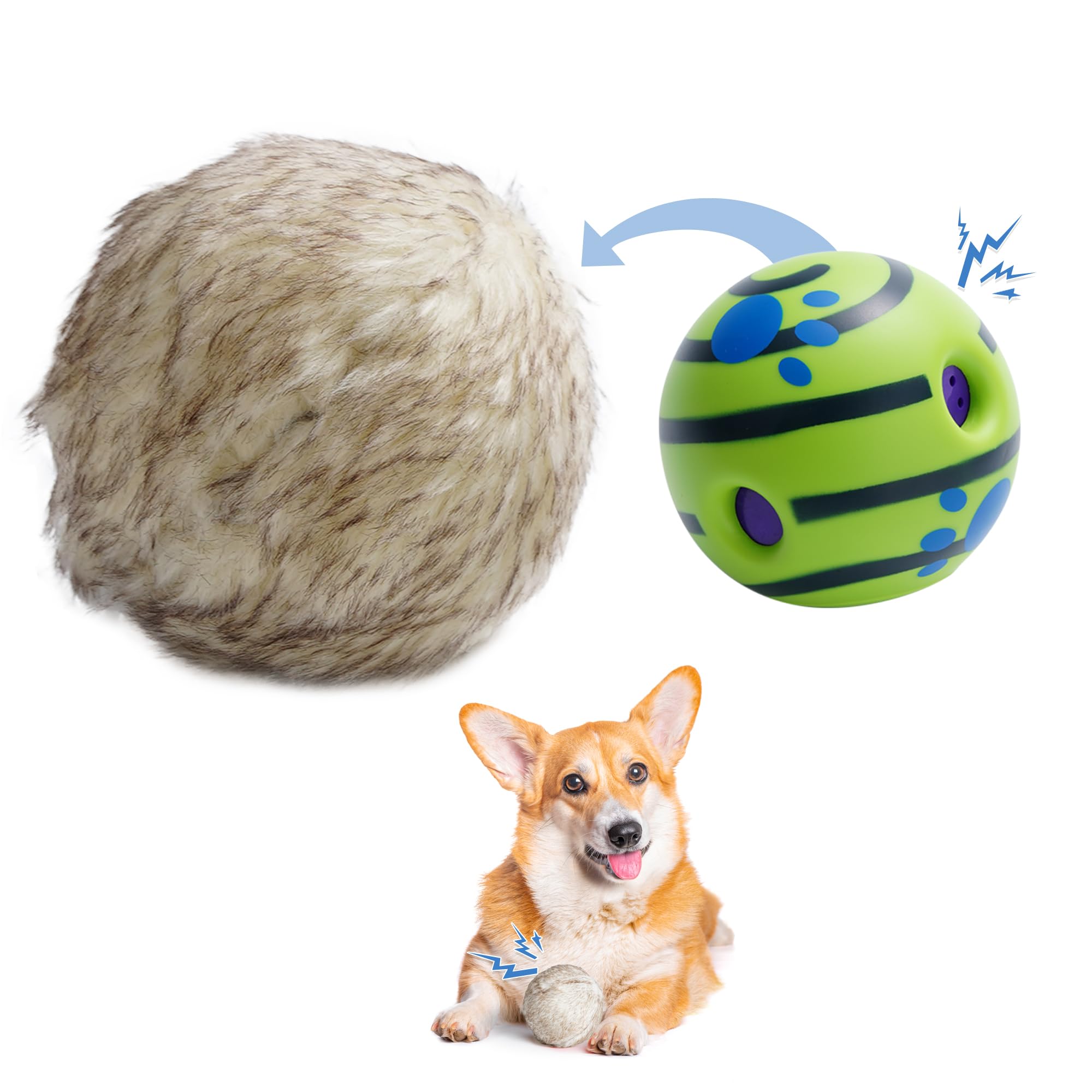 Nocciola Wobble Giggle Ball For Dogs, Interactive Dog Toys For Boredom, Squeaky Ball Dog Toys To Keep Them Busy, Pet Toys For Sm