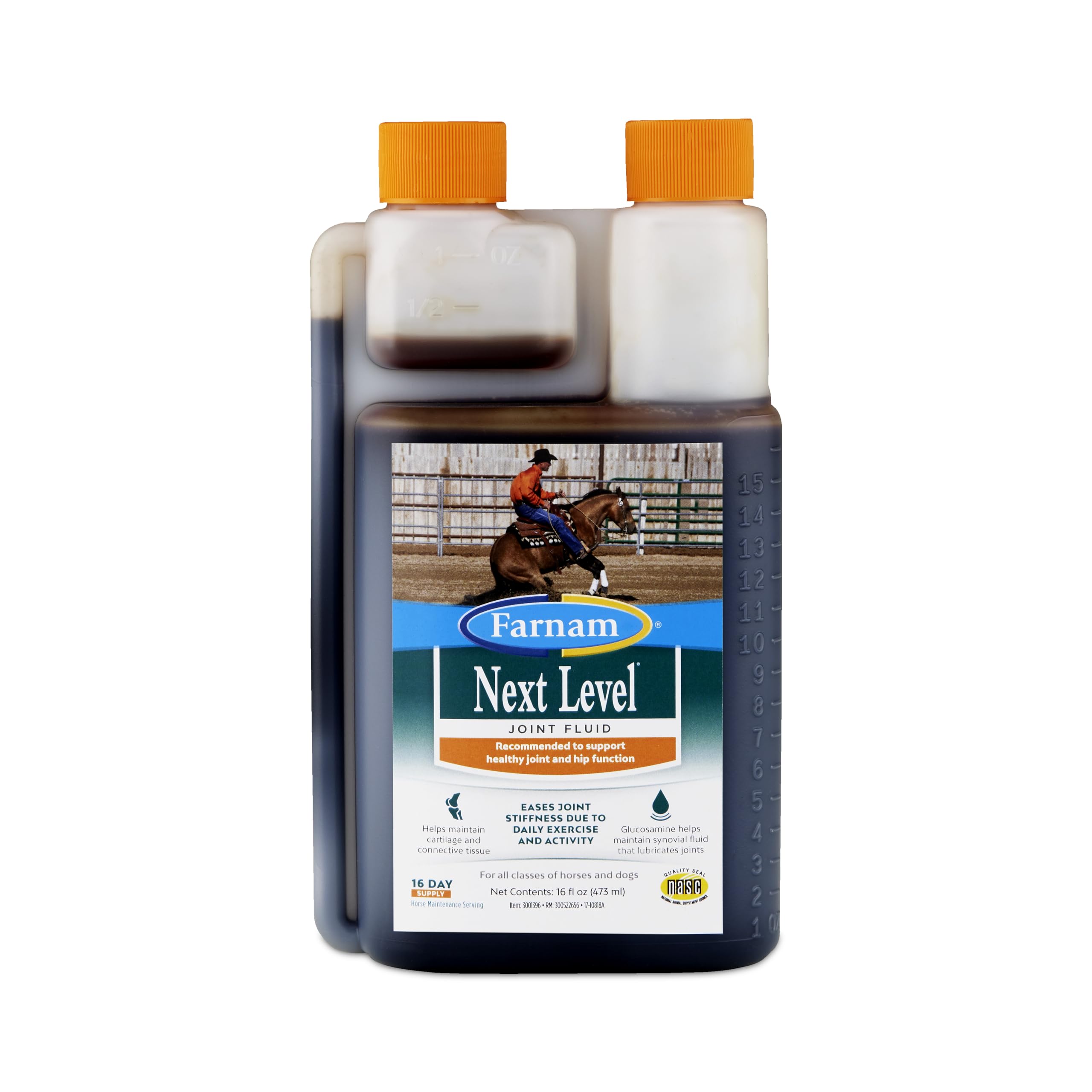 Farnam Next Level Joint Fluid Supplement for horses and dogs, Helps maintain connective tissue to ease joint stiffness due to da