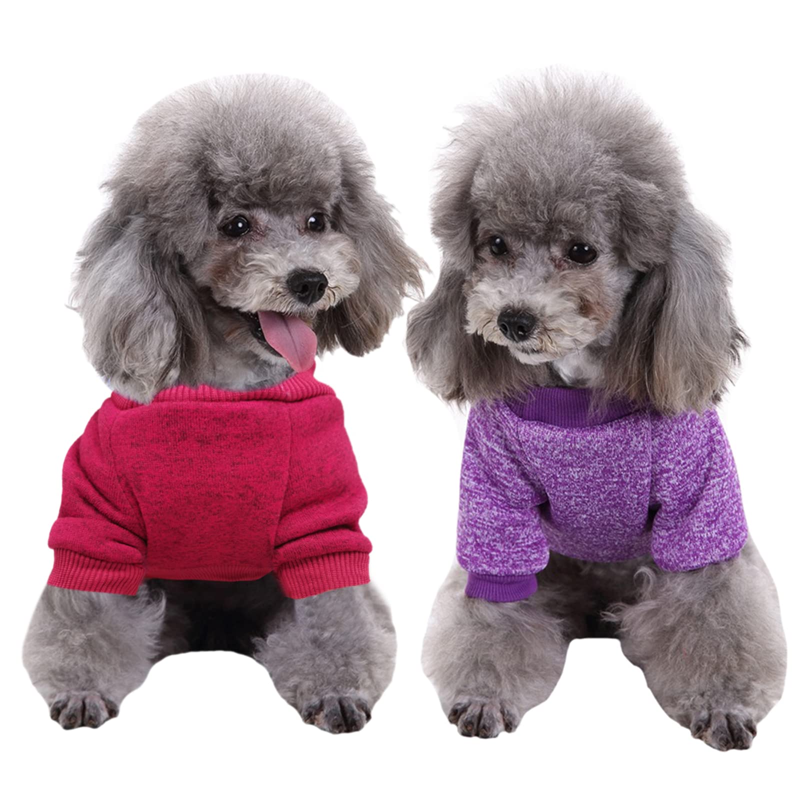 Chborless Pet Dog Sweater Warm Dog Pajamas Soft Cat Sweater Puppy Clothes Small Dogs Sweater Winter Doggie Sweatshirt (Xxs, Purp