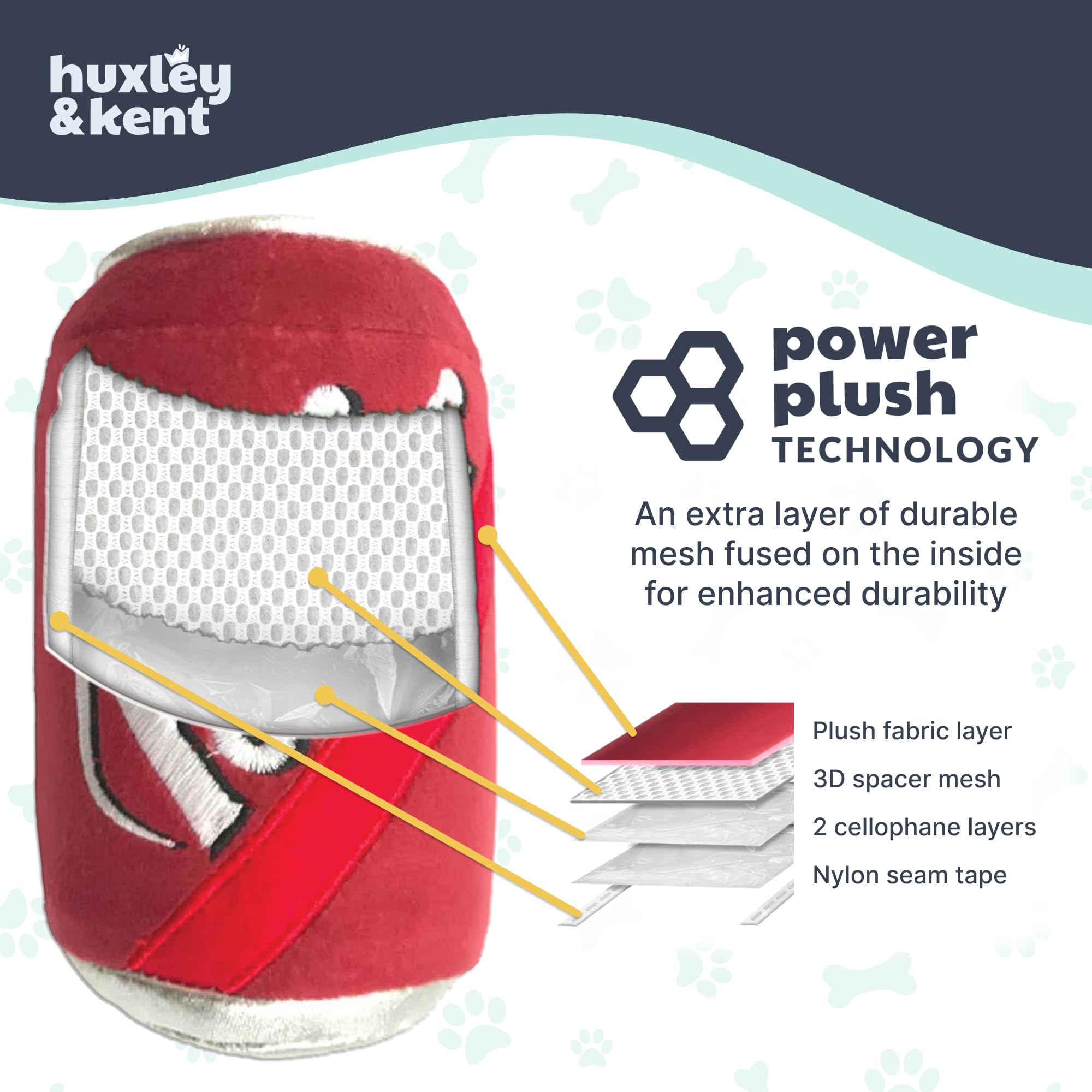 Huxley & Kent Funny Dog Toy w/Squeaker - Power Plush Squeaky Dog Toys for Small, Medium & Large Dogs - Soft Stuffed Animal for I