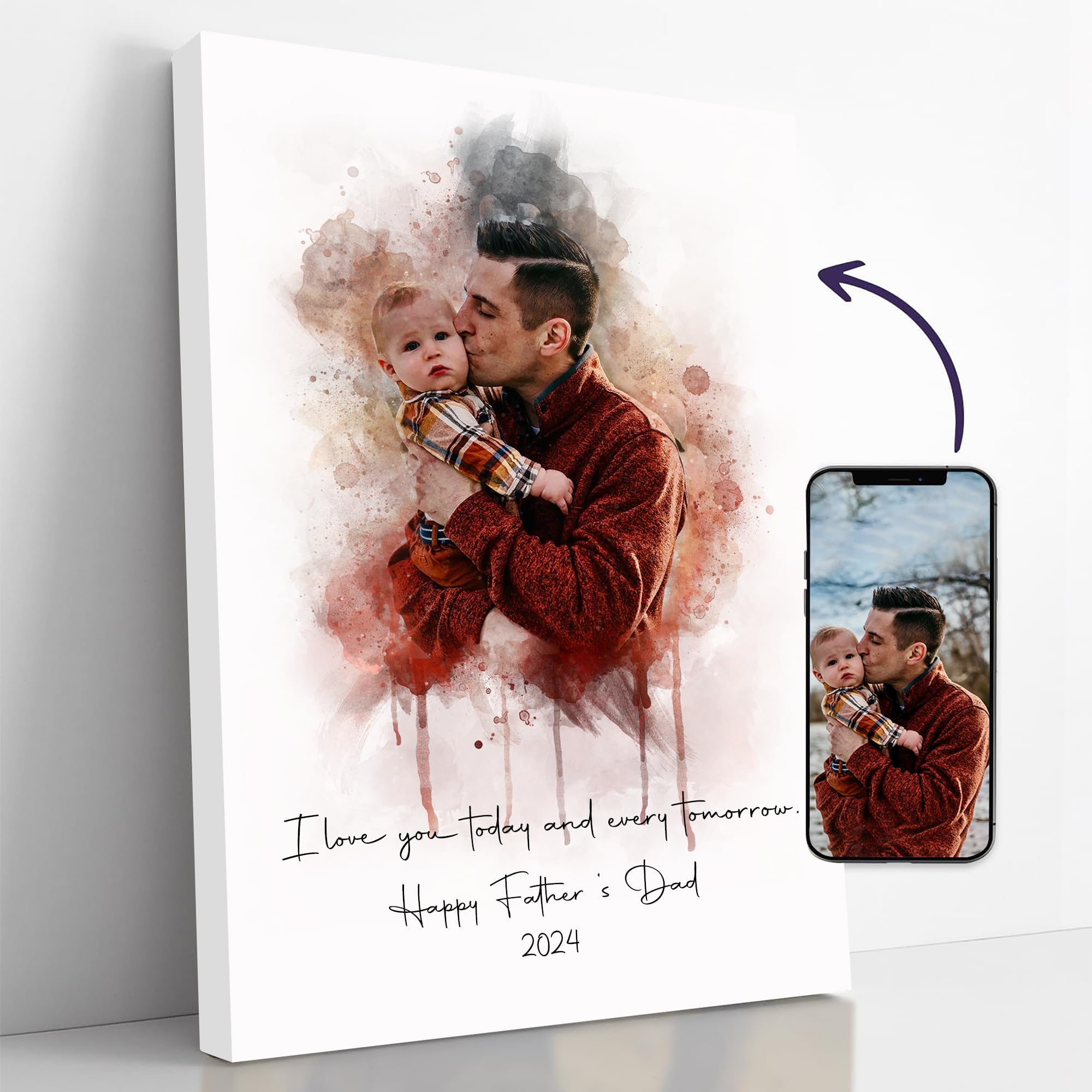 Customized Dog & Cat Portrait - Watercolor Art From Photo - Pet Memorial Gift