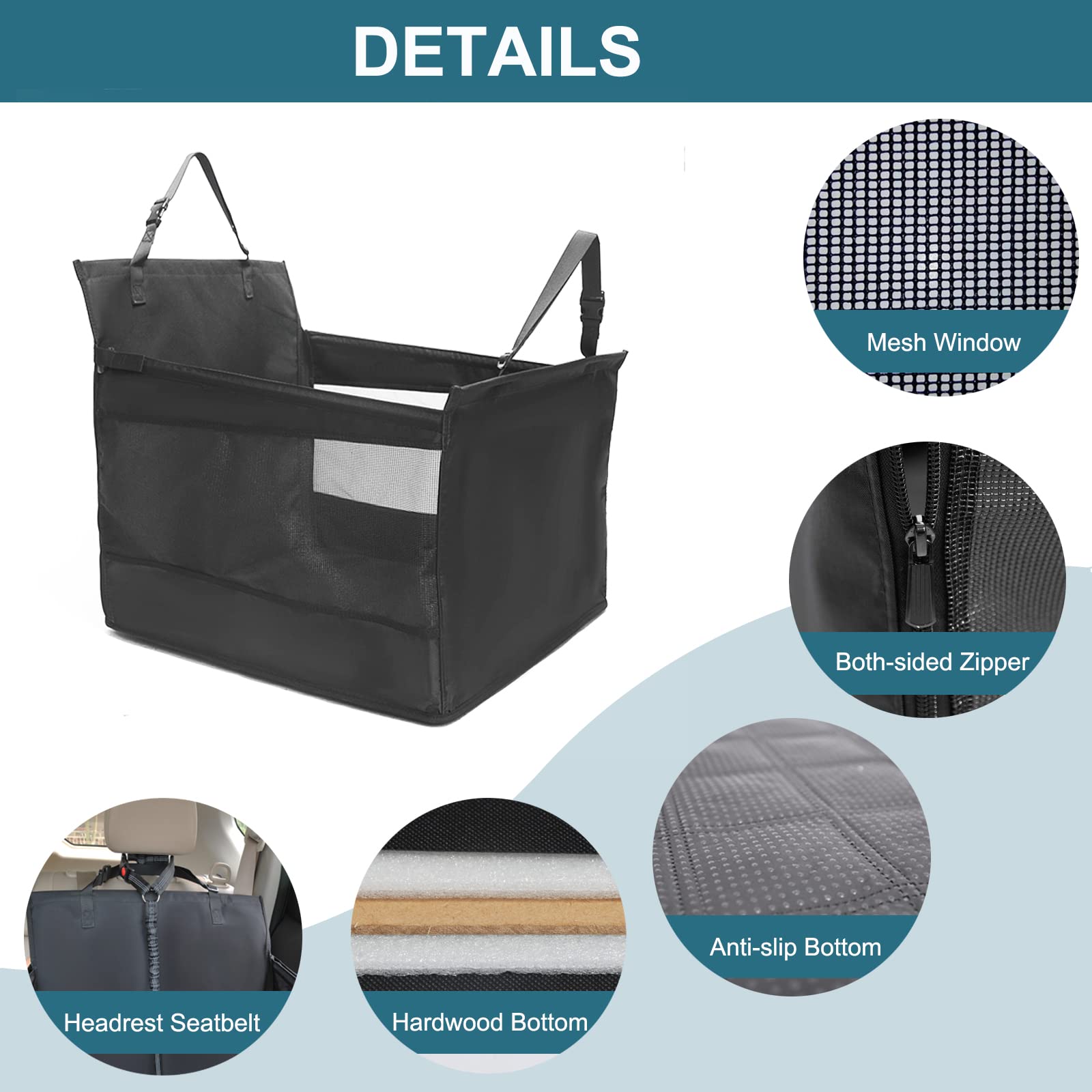 Large Dog Car Seat - Dog Car Seat For Large Dogs, Half Hammock Dog Seat Cover Water-Resistant For Cars, Trucks, Suvs, Full Seat, Half Seat And Floor Coverage