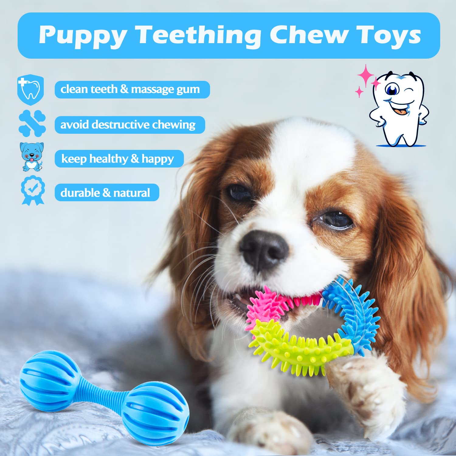 Heibizi Dog Toys Bundle For Small Dogs, Puppy Toys Set For Teething Small Dogs, Puppy Chew Toys, Small Dog Toys Pack With Stuffe