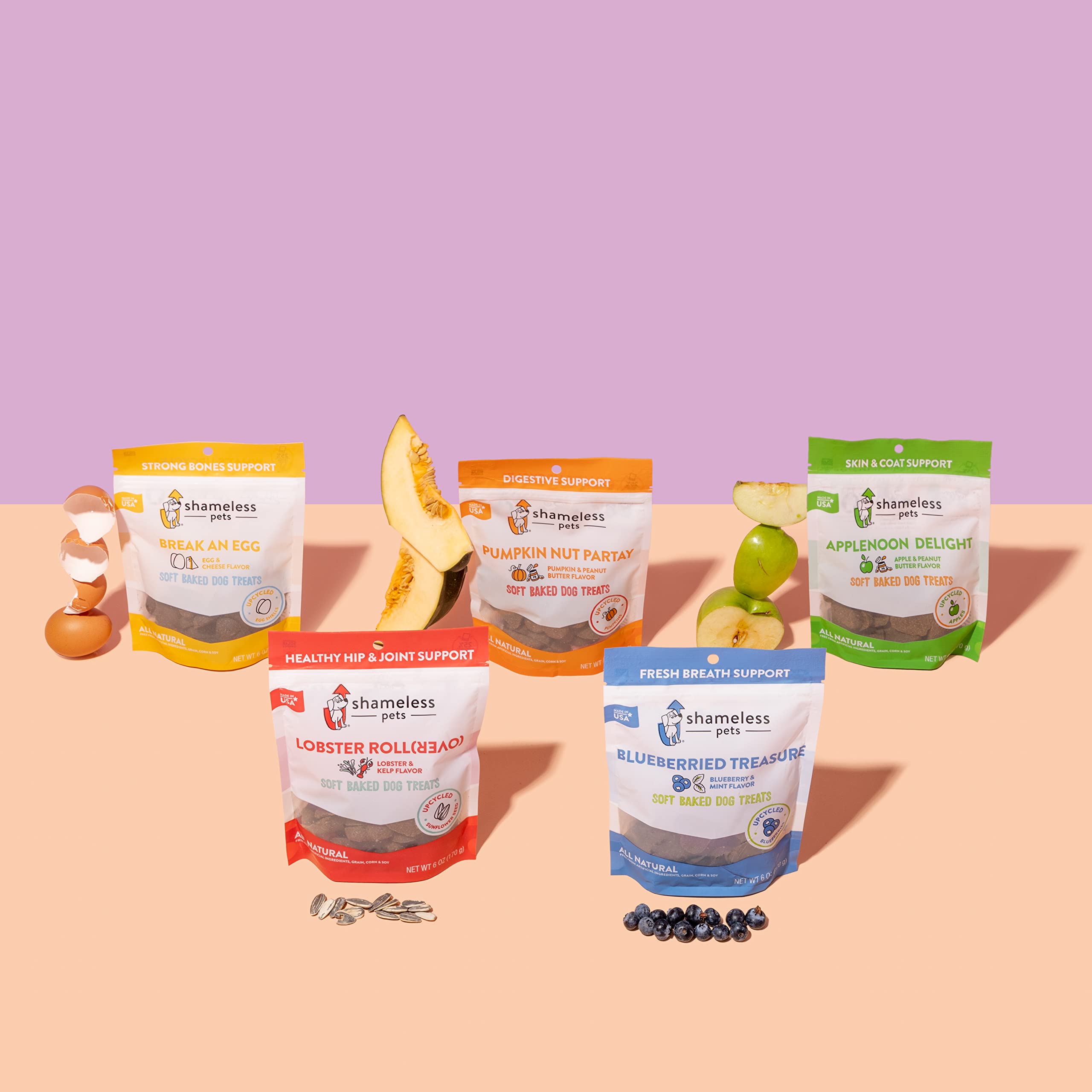 Shameless Pets Soft-Baked Dog Treats, Variety 5-Pack - Natural & Healthy Dog Chews for Small, Medium & Large Dogs - Biscuits Bak