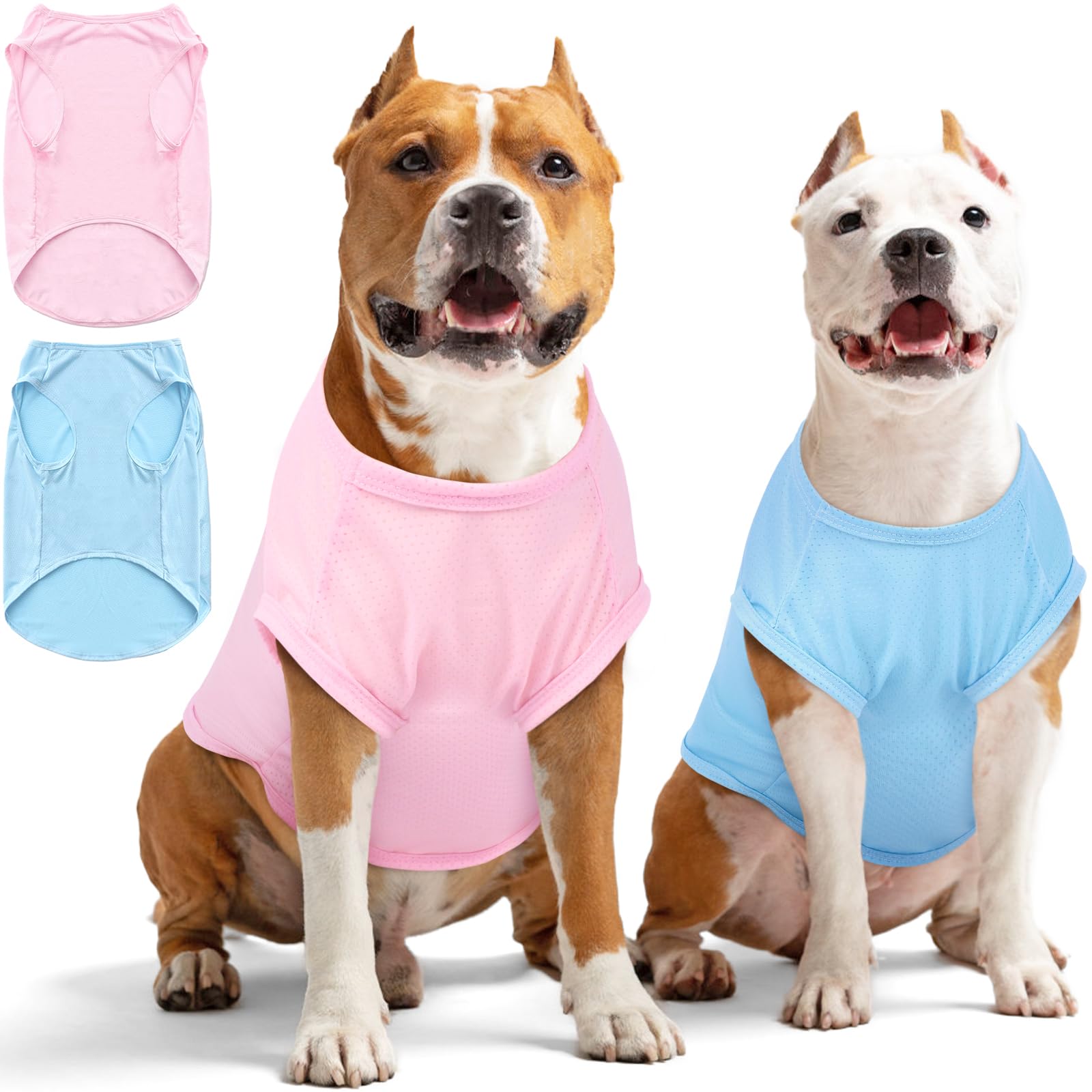 Nanaki 2 Pack Breathable Dog Shirt For Large Dogs-Stretchy T-Shirts, Tank Top Soft Mesh Lightweight Quick Dry Sweatshirt, Pullov