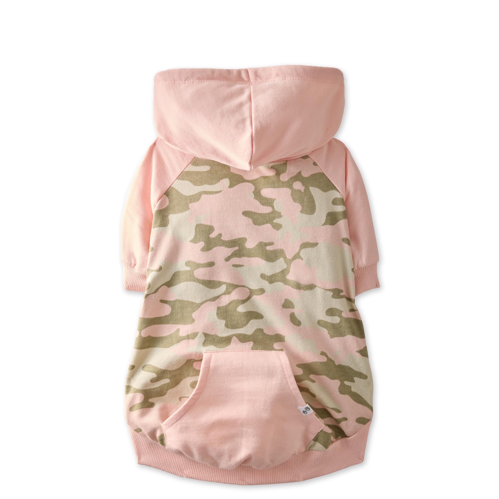 Pet Passion 100% Organic Cotton Dog Hoodie Pet Coat for Small, Medium and Large Dogs, Half Camo - Pink, Medium