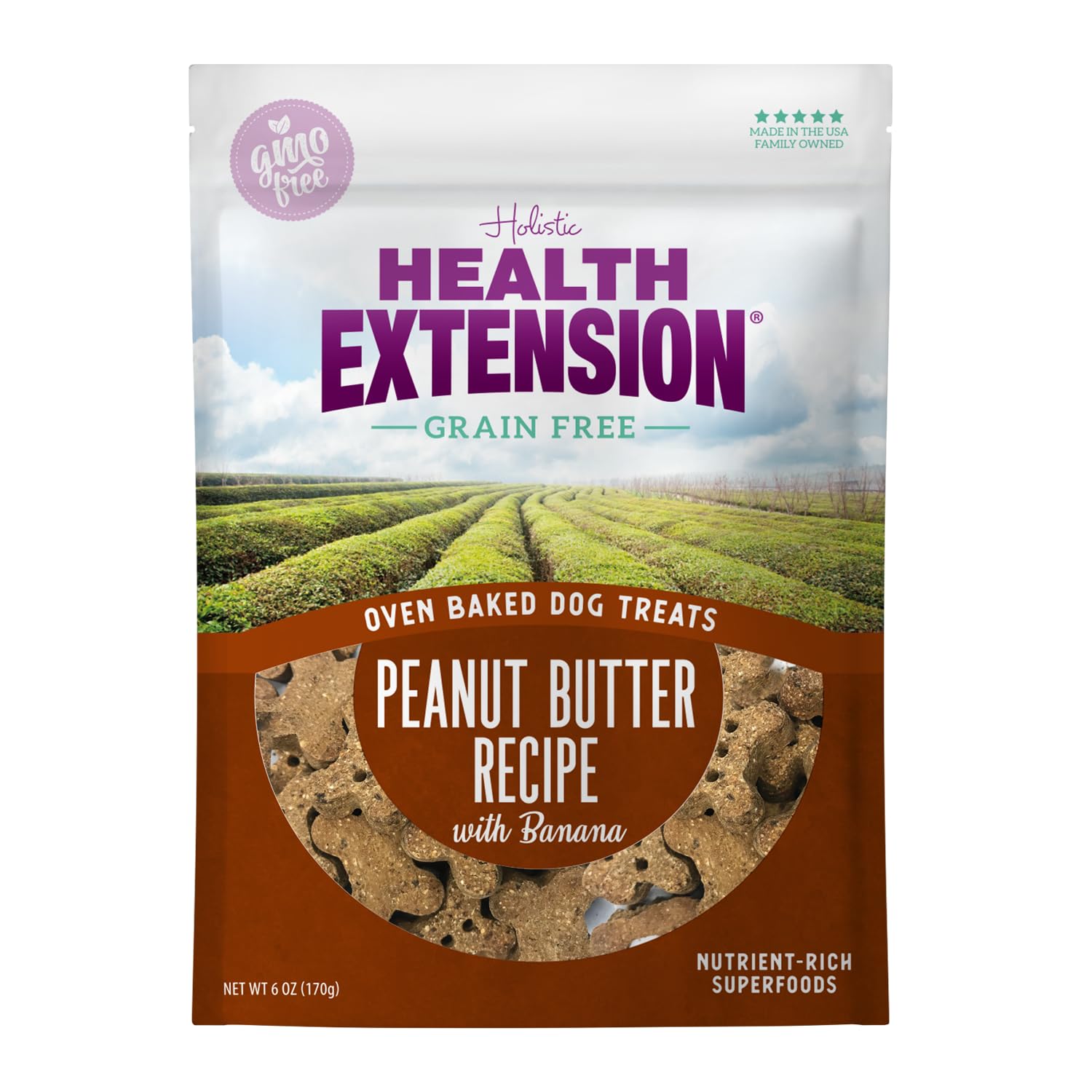 Health Extension Oven Baked Treats - Peanut Butter Recipe with Banana 6oz