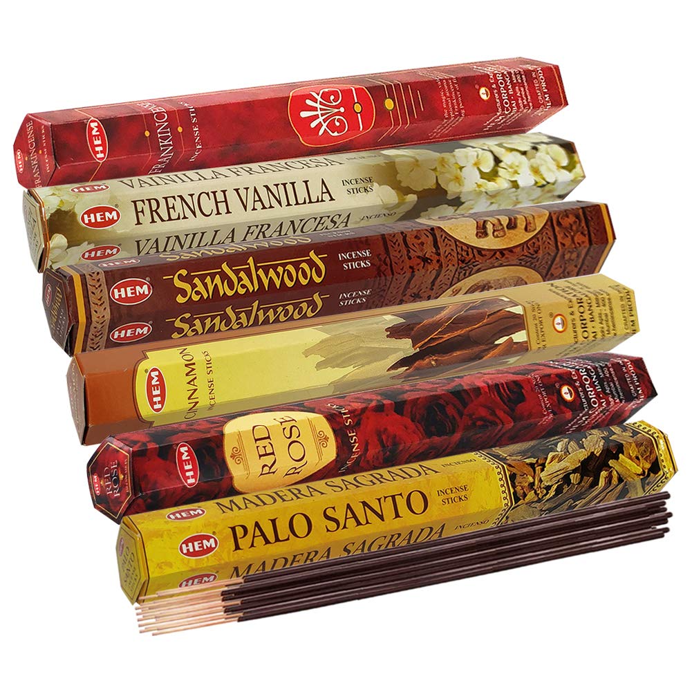 Hem Incense Sticks Variety Pack 22 And Incense Stick Holder Bundle With 6 Most Desired Fragrances