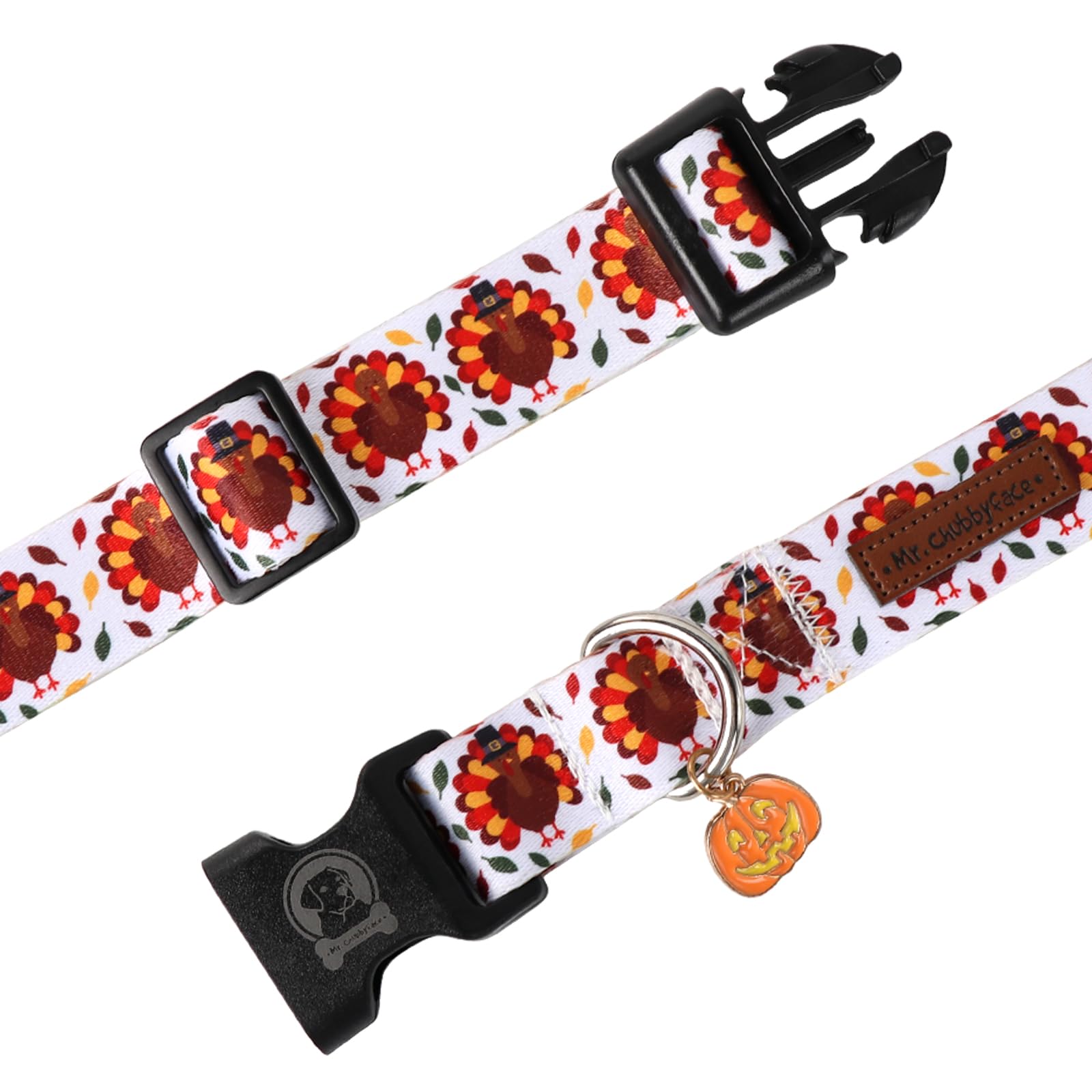 Thanksgiving Day Dog Collar Mr. Chubbyface Adjustable Turkey Pet Collar For Small Medium Large Dogs