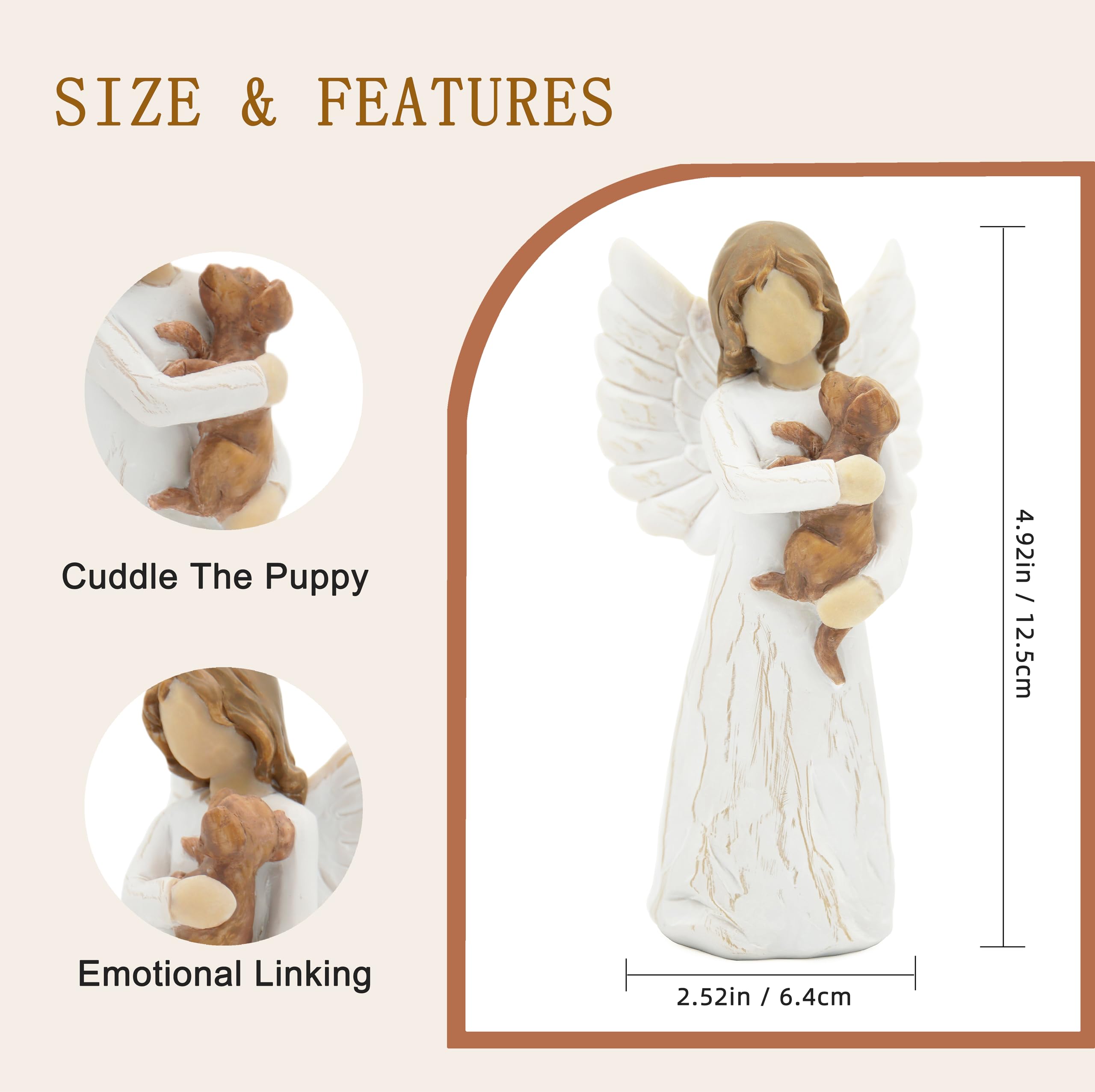 Dekismeos Guardian Angel Figurines,Pet Memorial Gifts For Gogs,Indoor Dog Memorial Ornament,Gifts For Dog Lovers Women