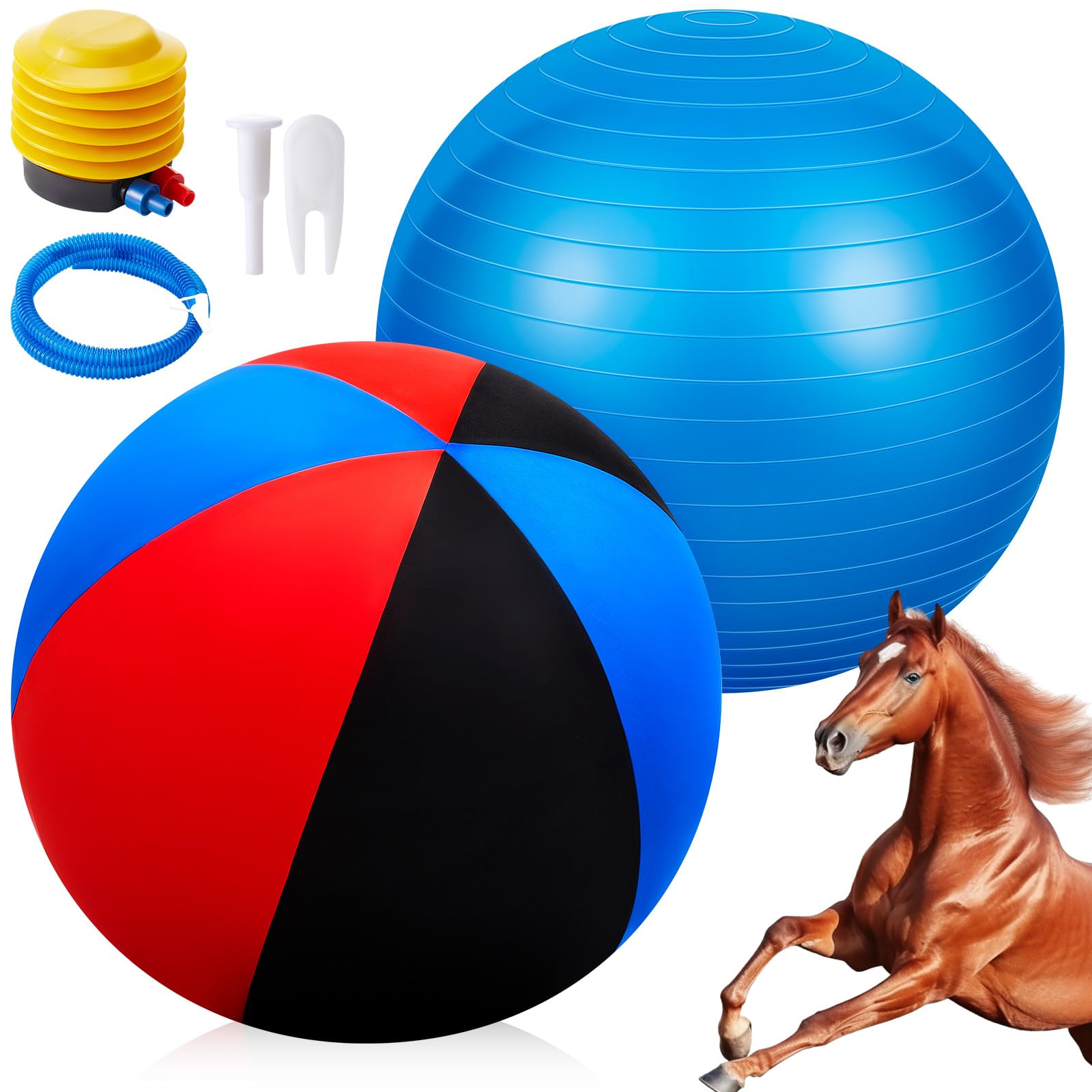 VercanMonth 30inch Giant Herding Ball with Cover Anti Burst Ball Please Watch VCR for How to Inflation Horse Toys for Horses Sta