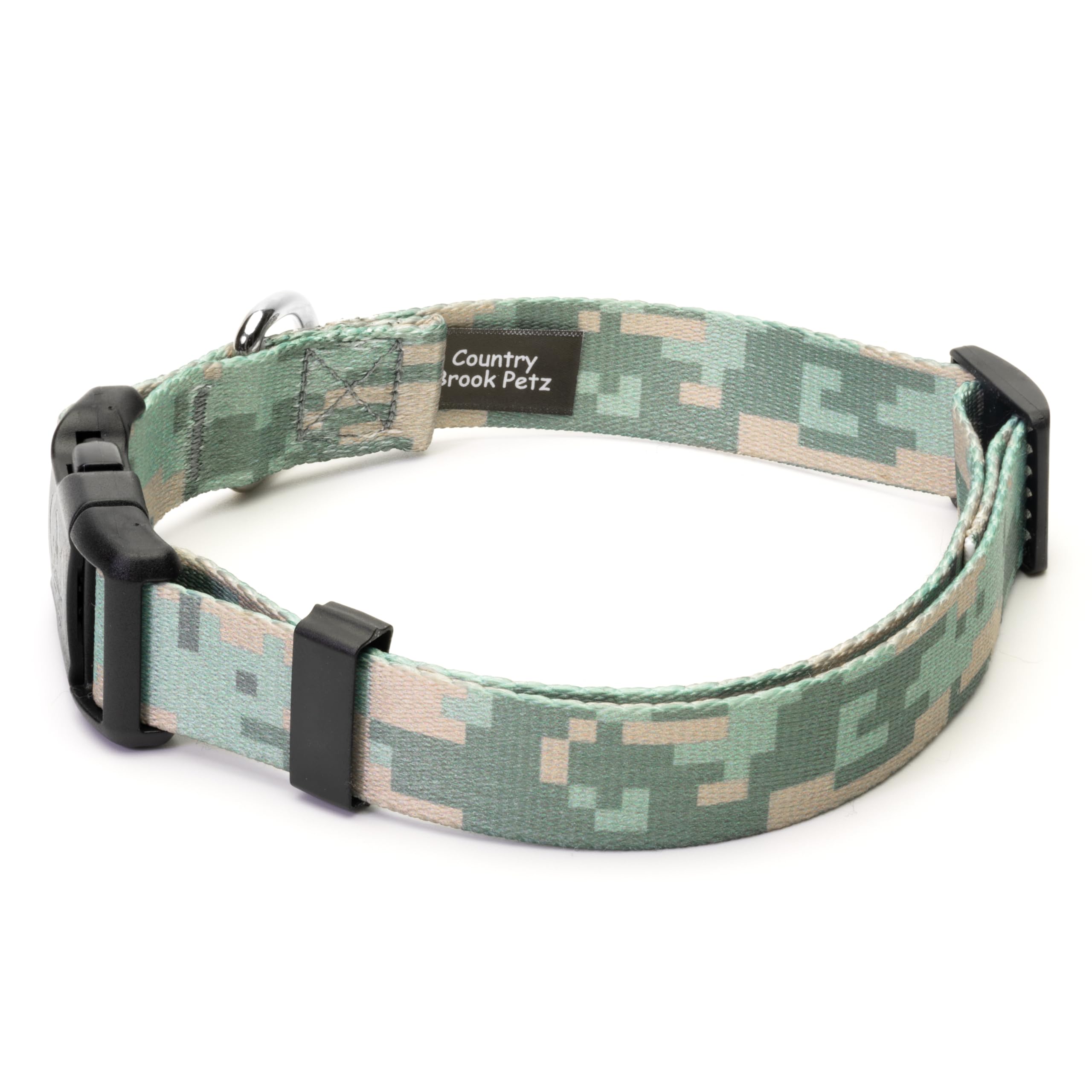 Country Brook Petz - Digital Camo Deluxe Dog Collar - Made In The U.S.A. - Camouflage Collection With 16 Rugged Designs (1 Inch, Medium)
