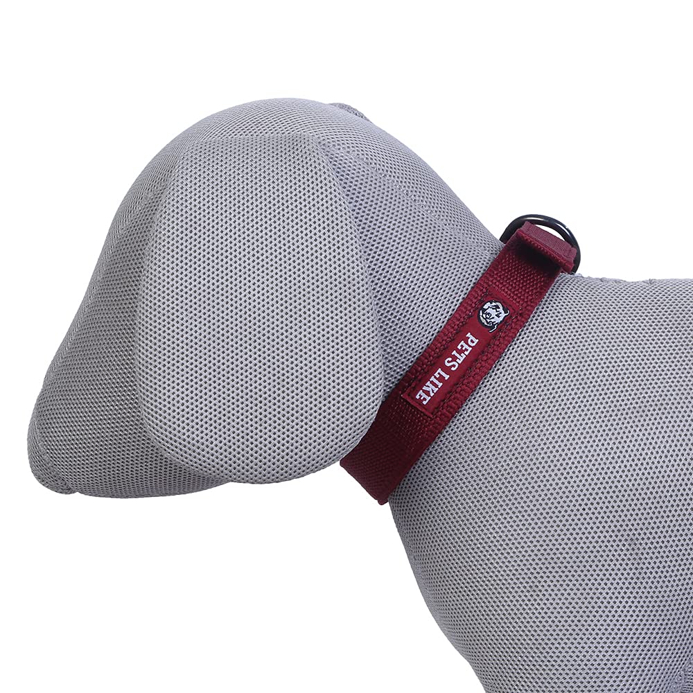 Pets Like Dog Polyester Collar Maroon(25Mm) (GePl0002D)