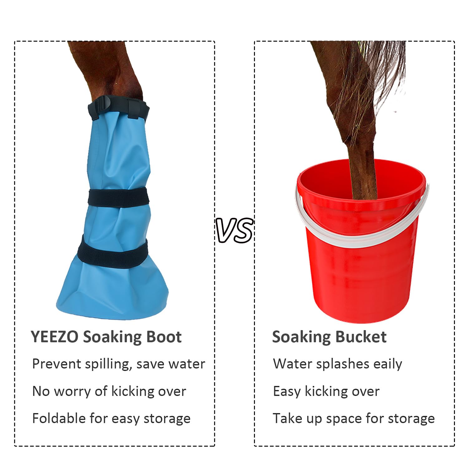 yeezo Horse Hoof Soaking Boot Hooves Soaker Bag for Treating Common Hoof Ailments with EVA Pad