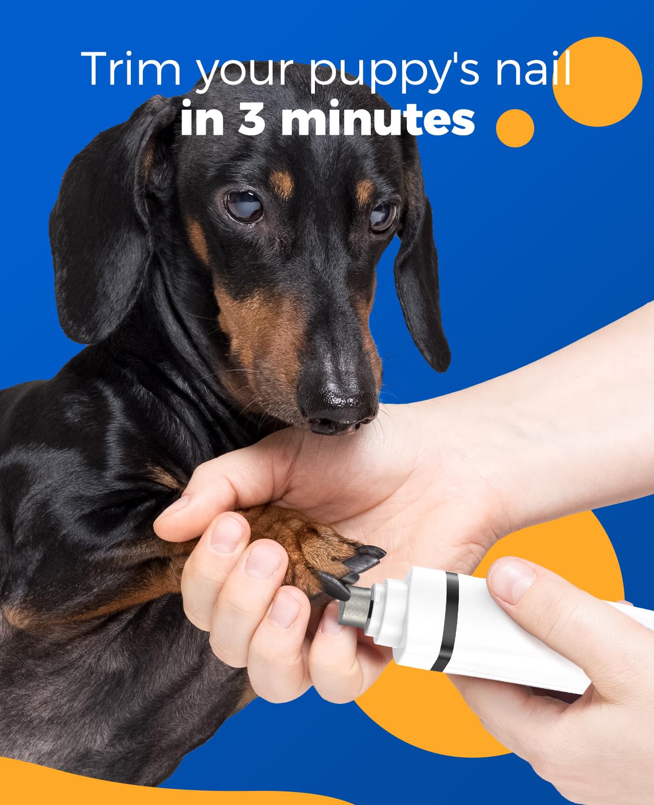 Oneisall 4-In-1 Cordless Dog Grooming Kit With 2-Speed Clippers, Low Noise Paw Trimmer & Rechargeable Quiet Nail Grinder For Dog