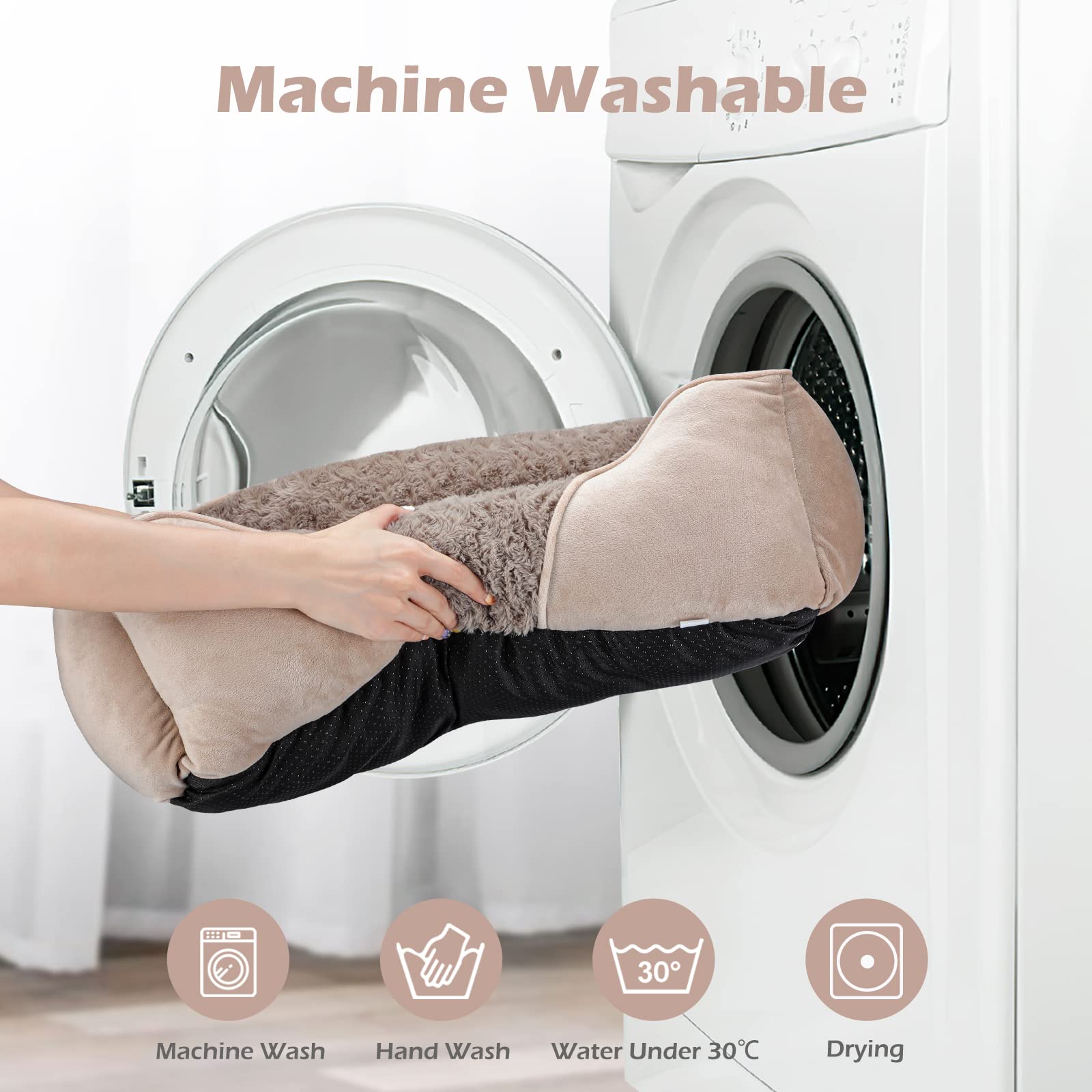 Invenho Small Dog Bed For Large Medium Small Dogs Rectangle Washable Dog Bed, Orthopedic Dog Bed, Soft Calming Sleeping Puppy Bed Durable Pet Cuddler With Anti-Slip Bottom S(20'X19'X6')