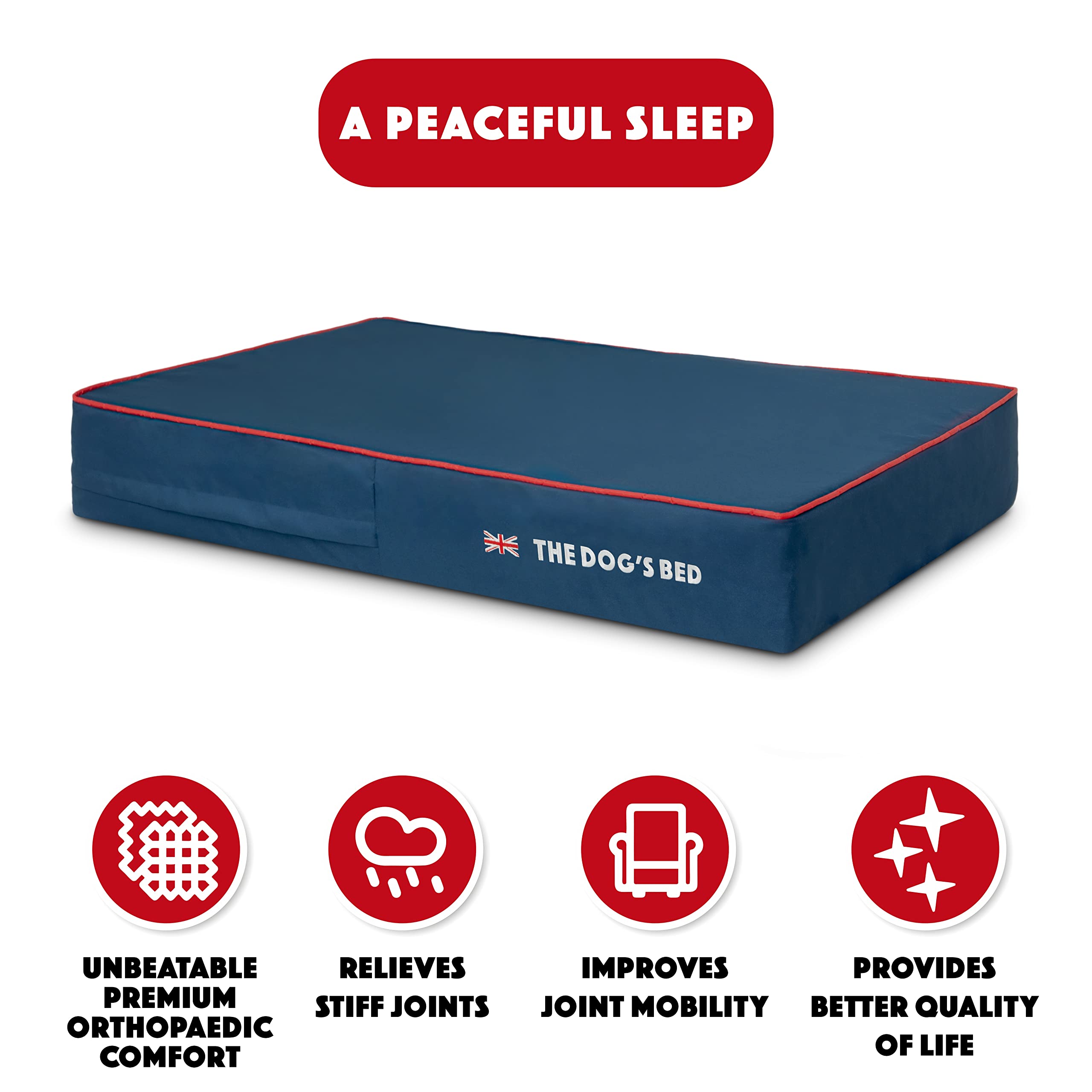 The Dogs Bed Orthopedic Memory Foam Dog Bed, Large Grey Fur 40x25, Pain Relief for Arthritis, Hip & Elbow Dysplasia, Post Surger