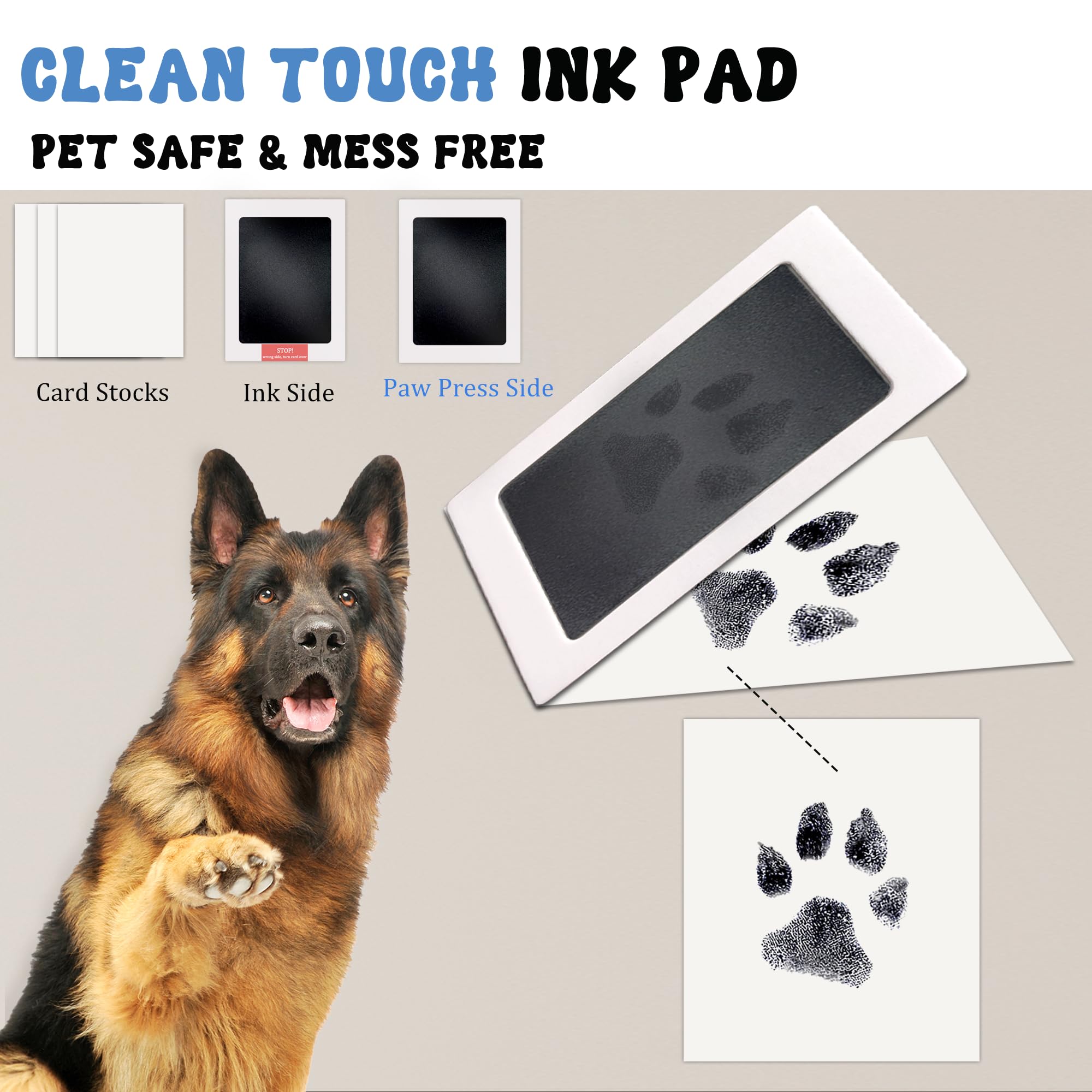 Mypawlets Ink & Clay Paw Print Kit For Dog Cat,Clean-Touch Ink Pad & Soft Clay For Dog Pawprints,Pet Paw Print Impression Kit La