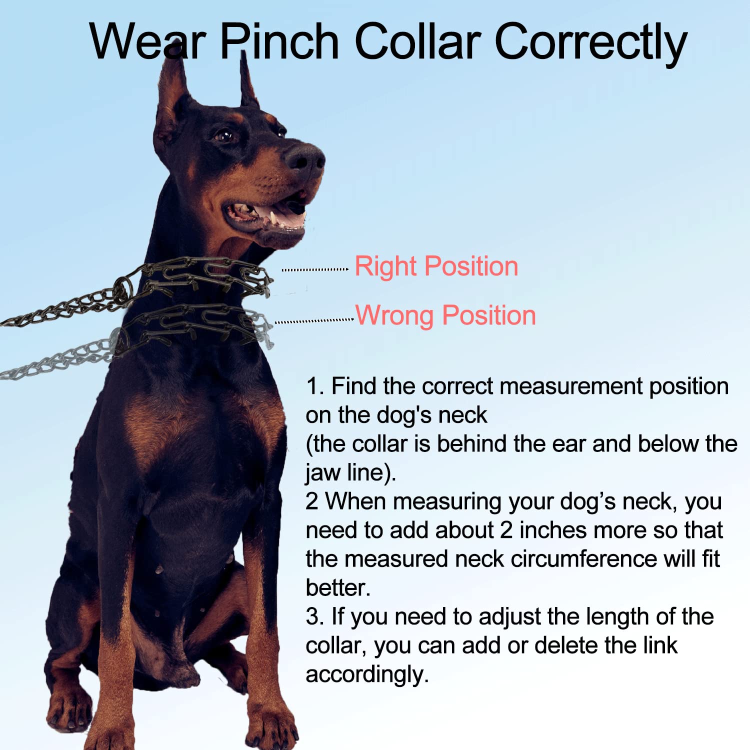 Real Fancy Dog Prong Collar Training Choke Chain Adjustable Pinch Collar Links With Comfort Rubber Tips And Quick Release Snap B