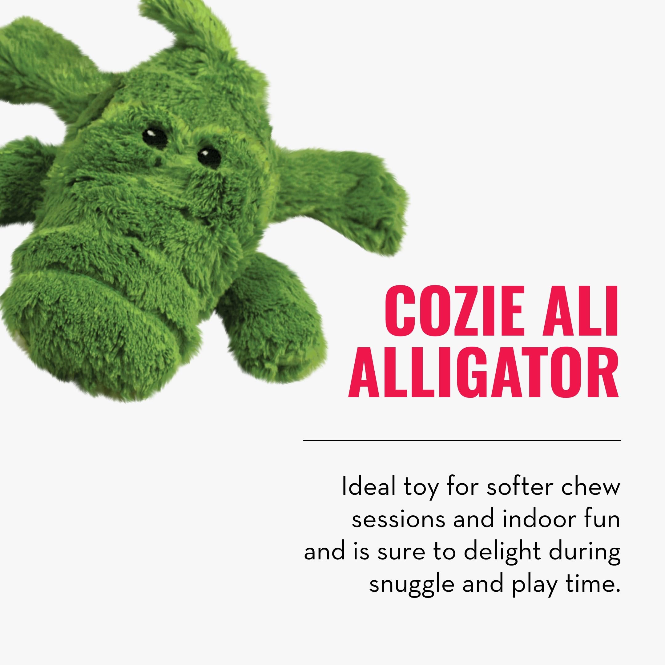 Kong Cozie Ali Alligator & Squeakair Balls (3 Pack) - Dog Fetch & Chew Toys For Fun - Soft Toy Alligator For Indoor Play - Durab