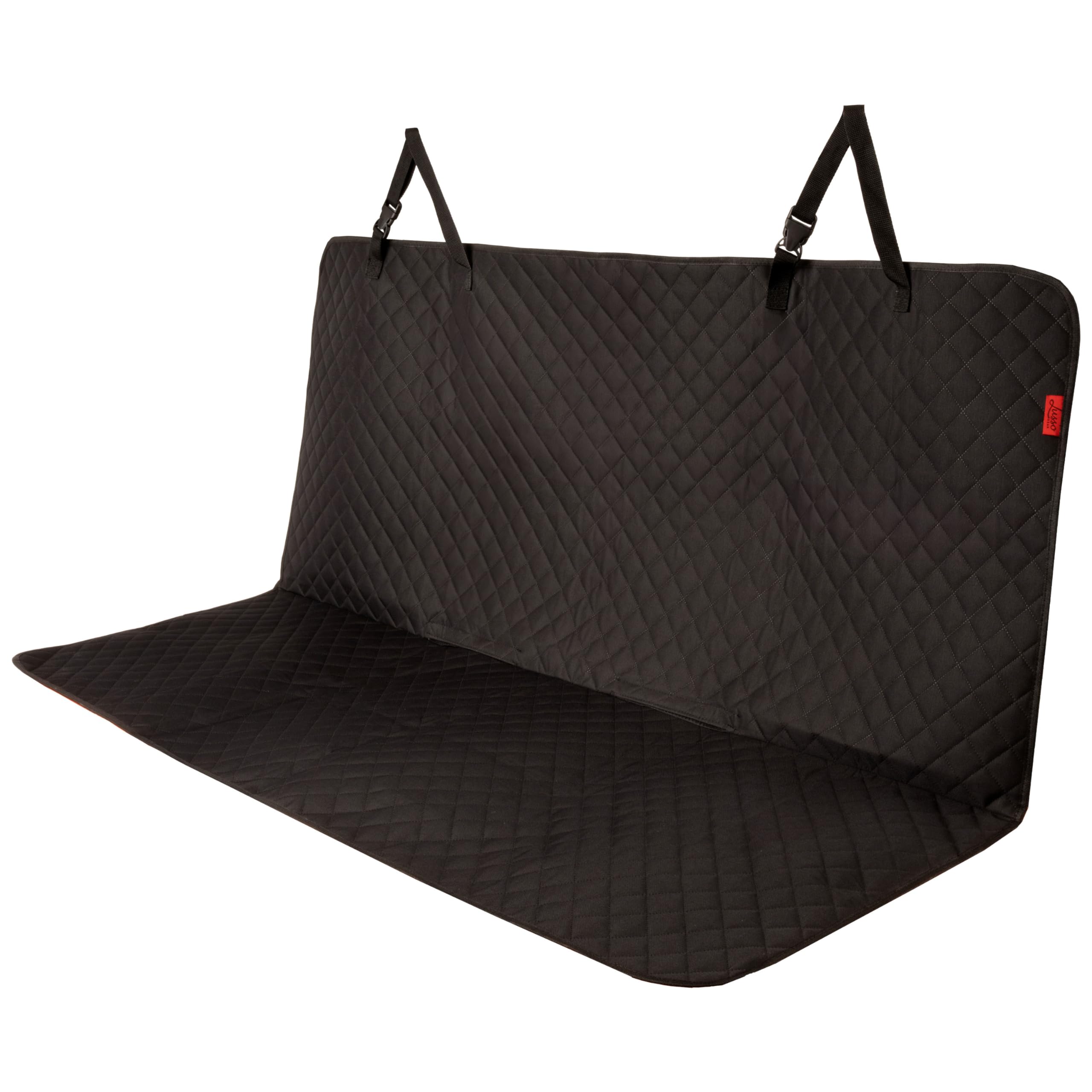 Lusso Gear Dog Car Seat Cover - Non-Slip Waterproof Back Bench Protector For Suv, Car, Truck - Basic Edition Black For Dogs - Ca