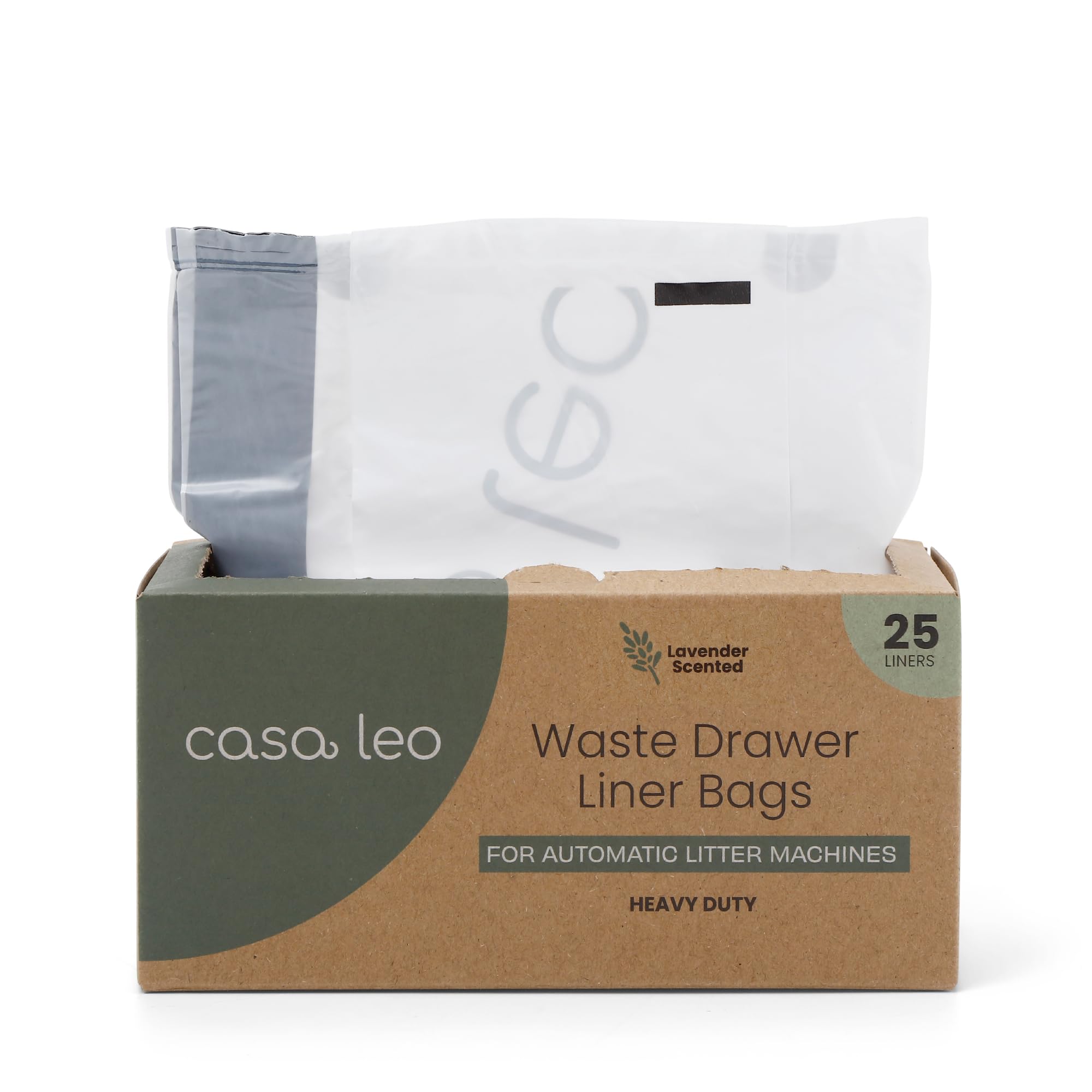 Leo'S Loo Too By Casa Leo I Waste Litter Drawer Liner Bags For Automatic Litter Boxes I Heavy Duty 2Mil Thick With Drawstring I 