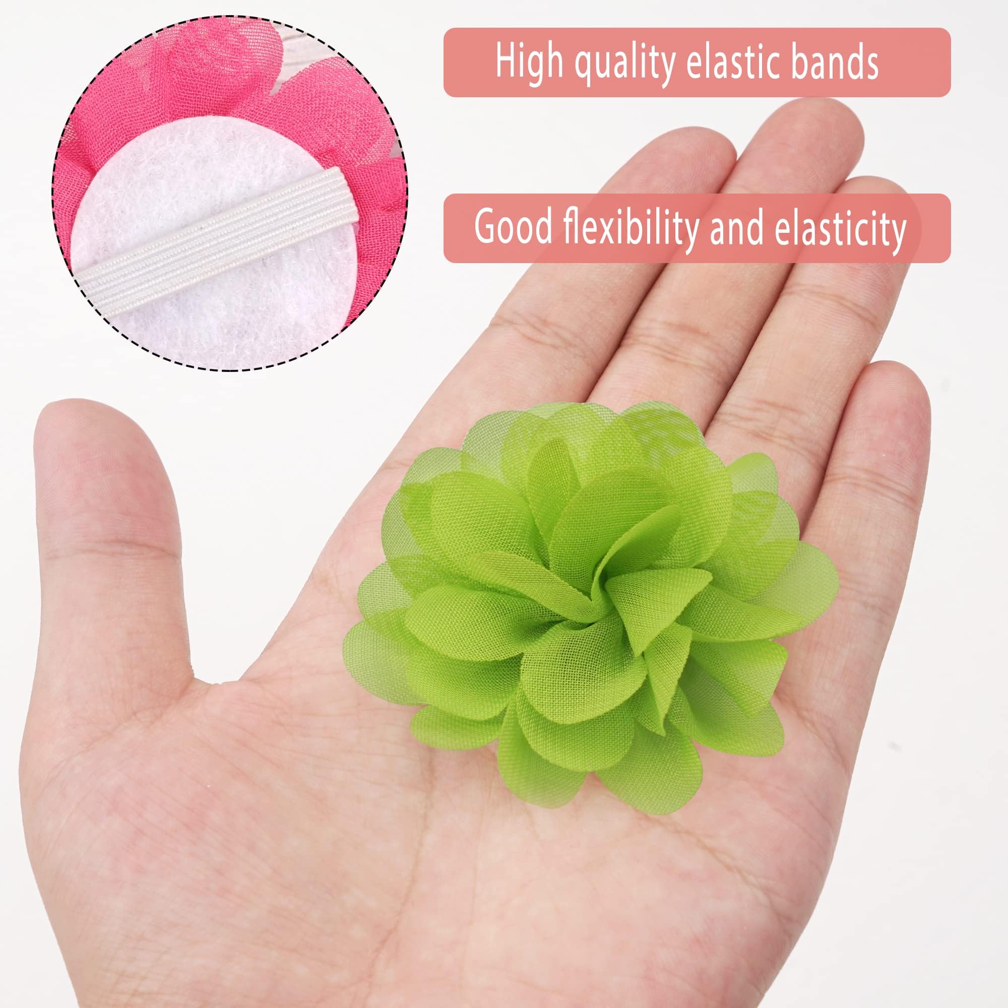 Yxiang 30Pcs Dog Collar Flowers 2In Flower Pet Bow Ties Dog Charms Flowers Set For Puppy Collar Grooming Accessories, White