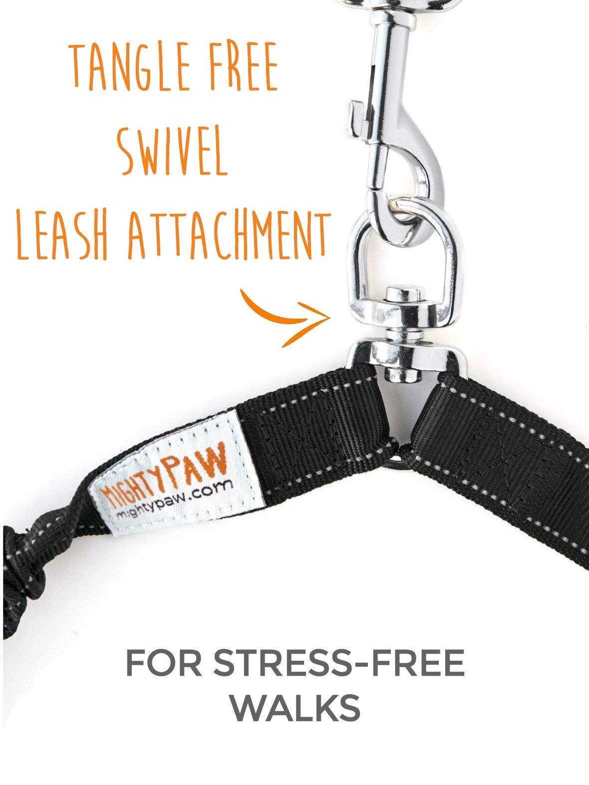 Mighty Paw Double Dog Leash - Force Absorbing Bungee Design - Two Dog Leashes Splitter - Walking Two Pets - 2 Pet Tangle Free -