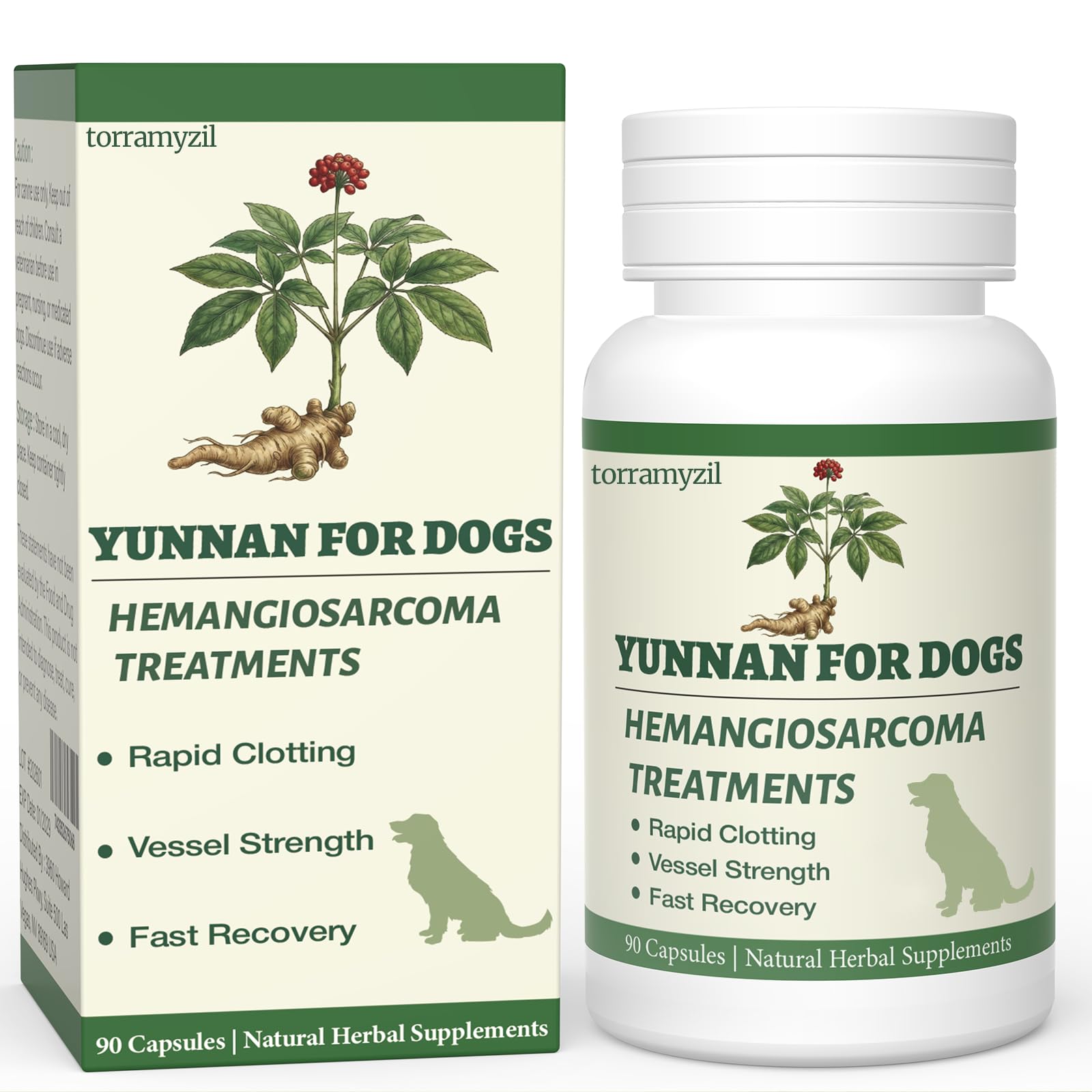 yu nan Capsules for Dogs - Natural Herbal Quick Stop Bleeding & Blood Support for Hemangiosarcoma, Hemoabdomen, Pericardial Effu