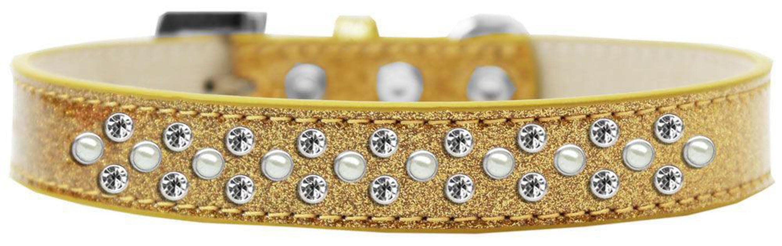 Mirage Pet Products Sprinkles Ice Cream Dog Collar with Pearl and Clear Crystals, Size 18, Orange