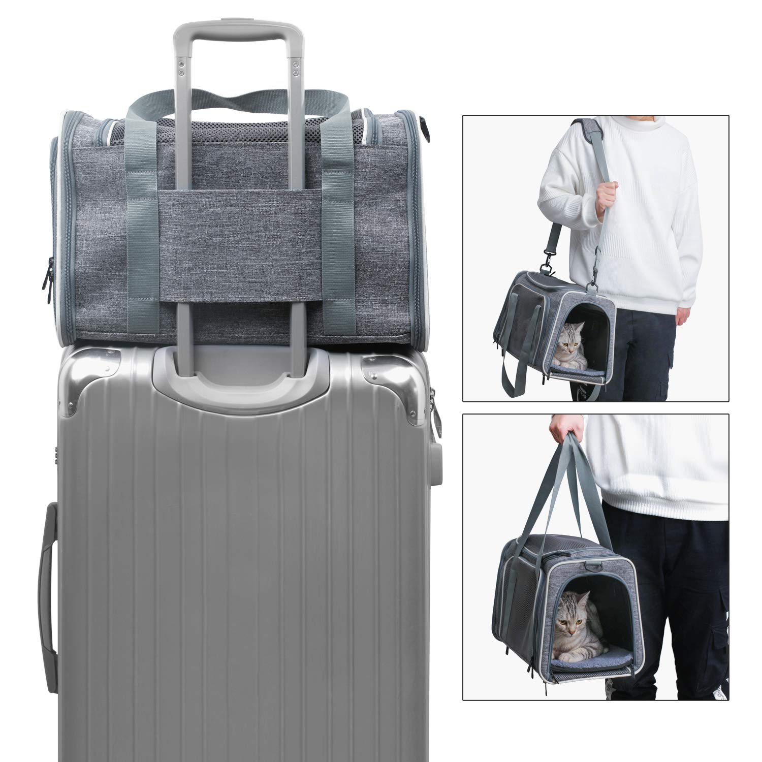 Akinerri Airline Approved Pet Carriers,Soft Sided Collapsible Pet Travel Carrier For Puppy And Cats, Cats Carrier, Pet Carriers