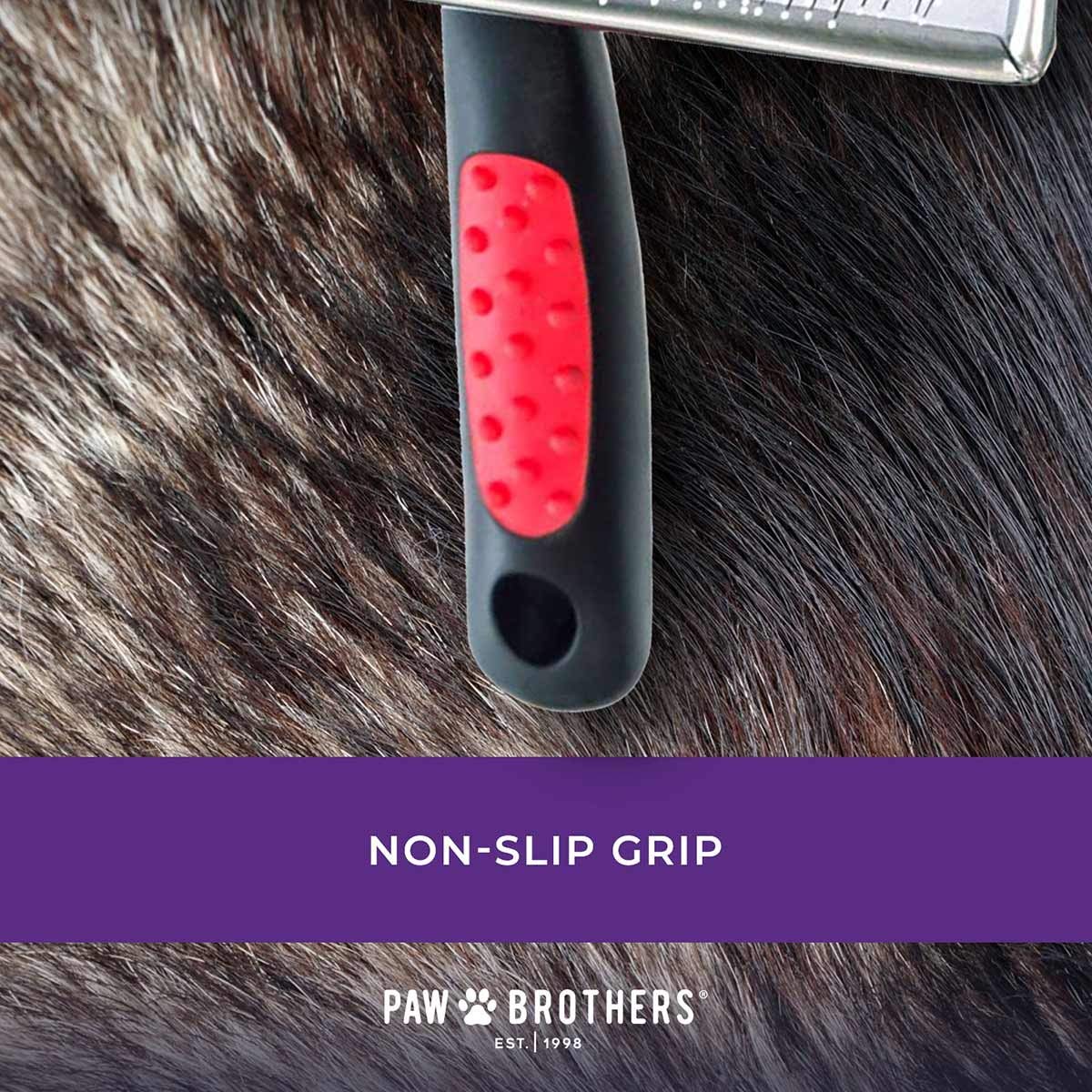 Ryan'S Pet Supplies Paw Brothers Soft Flat Slicker Brush For Dogs, Grooming Brush Small And Medium Dogs, Coated Tips, Gentle On