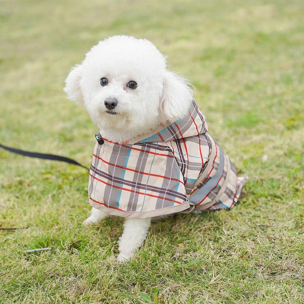 KOOLTAIL Dog Raincoat Hooded Slicker Poncho with Leash Hole, Raincoat for Medium Large Dogs, Waterproof Doggie Rain Jacket with