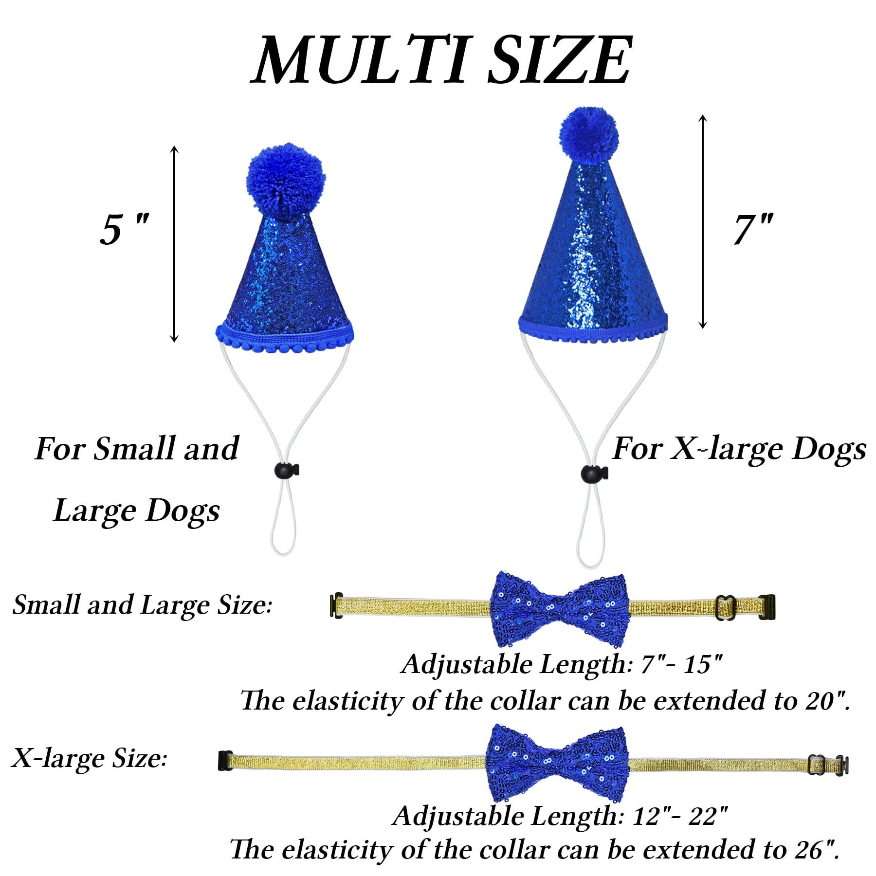 Stmk Dog Birthday Decorations, Multi Sizes Dog Birthday Hat Dog Birthday Bandana Boy Bow Tie Birthday Numbers Its My Bday Mother
