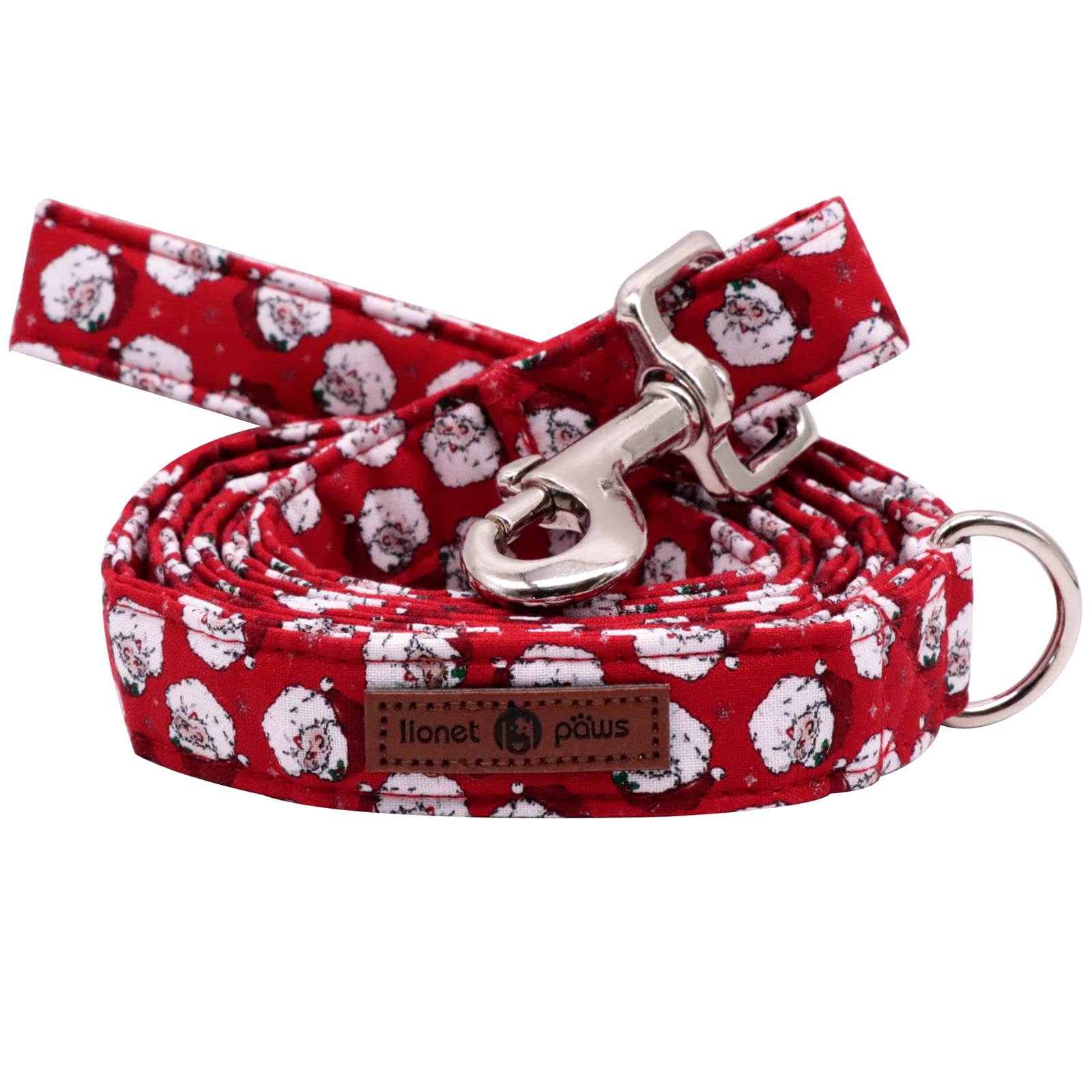 Lionet Paws Christmas Dog Leash Matching Collar For Small Medium Large Dogs