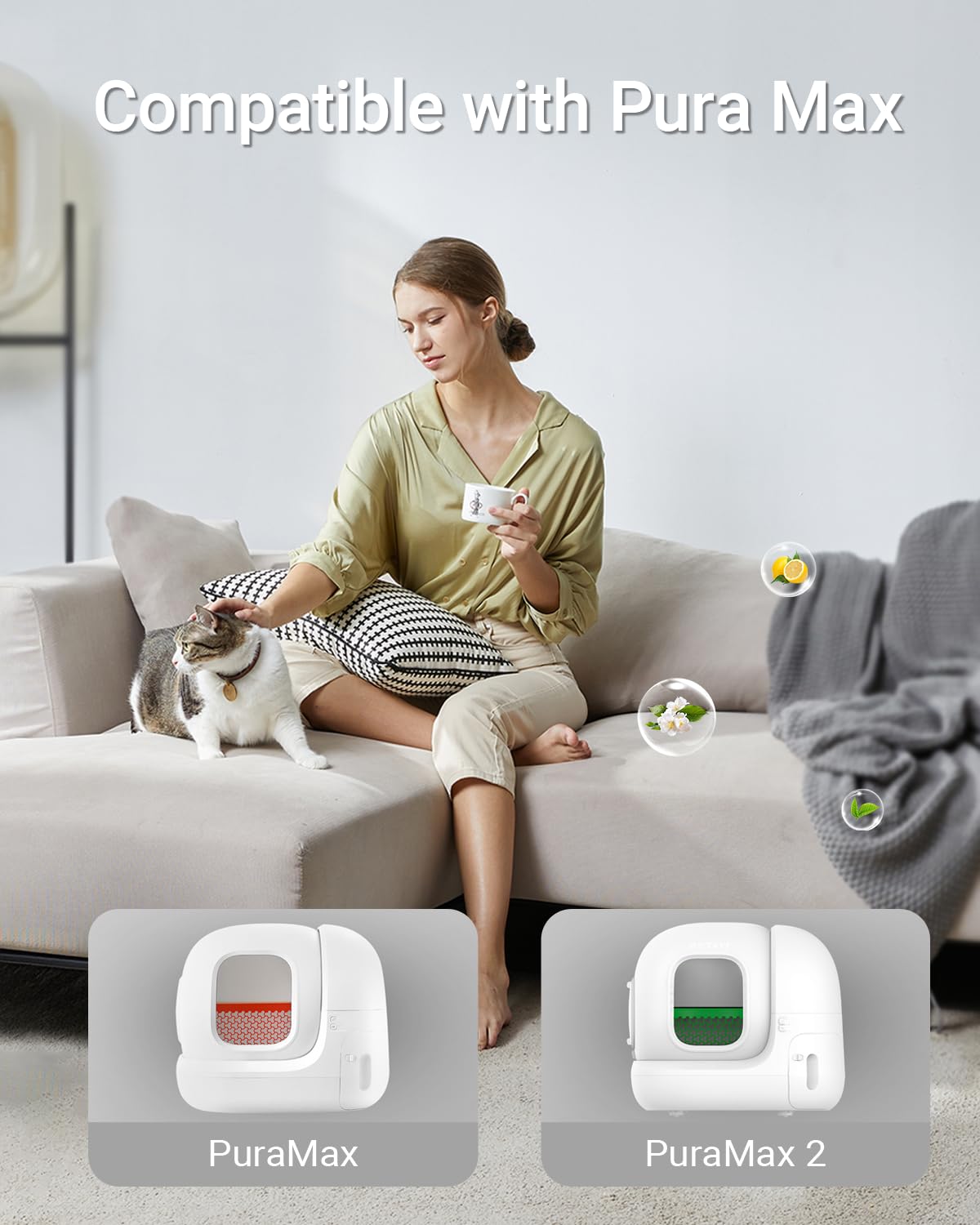 N50 Odor Eliminator Compatible With Petkit Puramax Self-Cleaning Cat Litter Box,Cat Litter Odor Eliminator For Home, Cat Litter