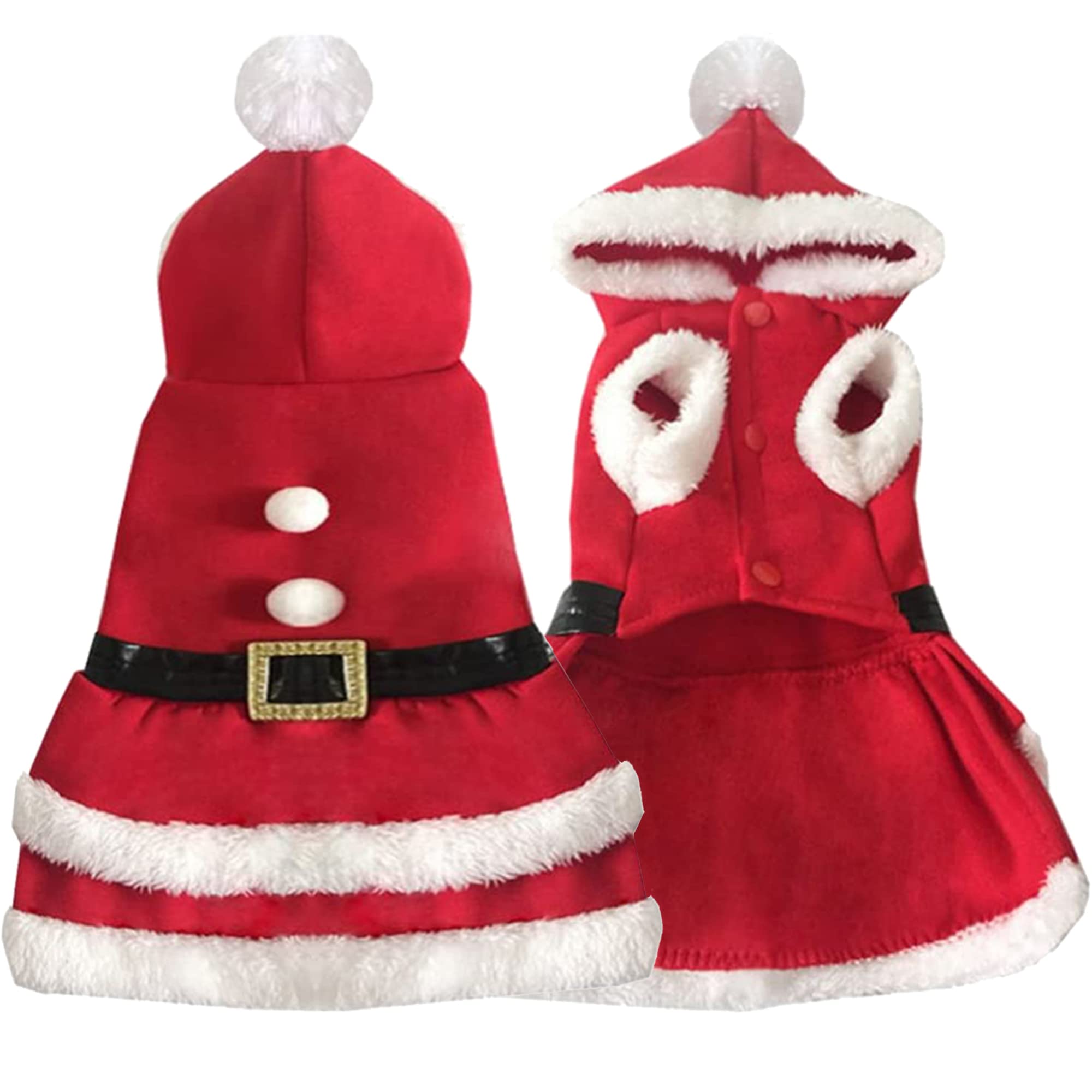 Dog Dresses For Small Medium Dogs Girl Pet Christmas Costumes Santa Dog Clothes Doggie Outfits Fall Winter Coats Puppy Kitty Hoodies