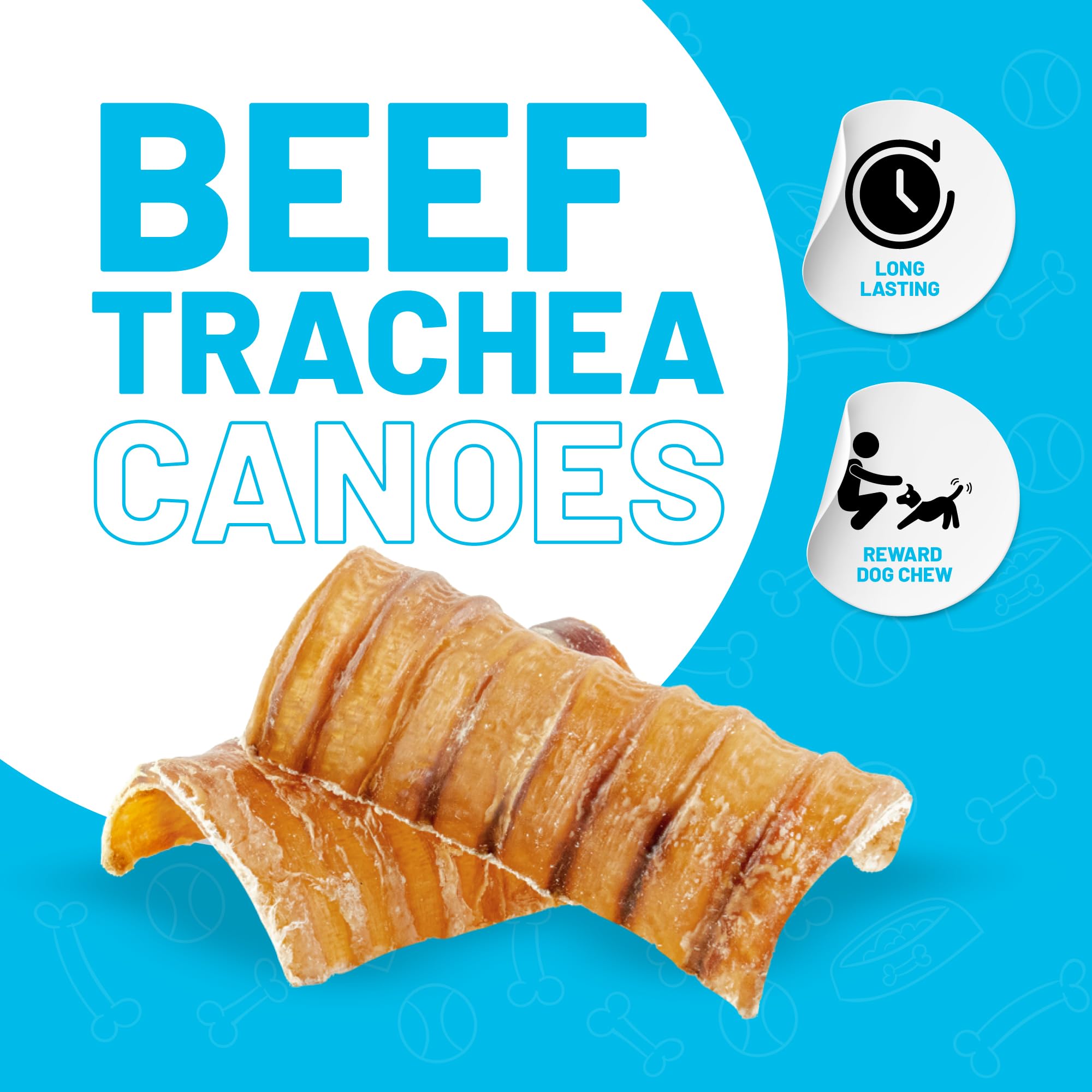 Sitka Farms Beef Trachea Canoes 3 Split Trachea - 30 Count - 100% Natural Source of Glucosamine & Chondroitin - High Protein Pre