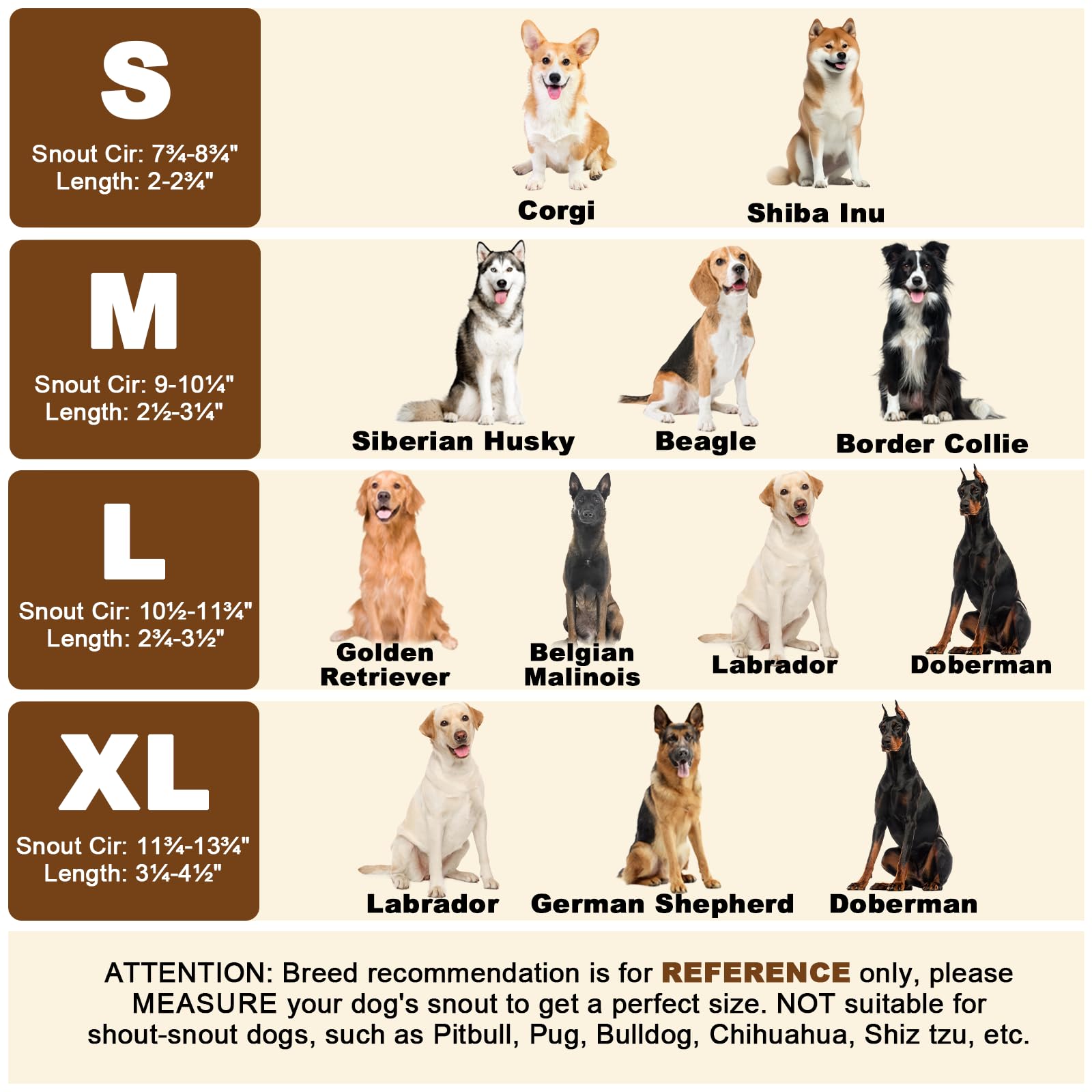 Mayerzon Dog Muzzle - Breathable Cage Mouth Guard for Dogs, Size M, Clear, Model TMPVC-CR-DTS, Prevents Biting & Chewing