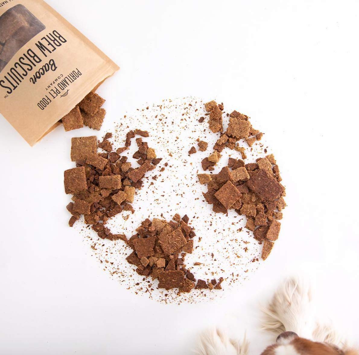 CRAFTED BY HUMANS LOVED BY DOGS Portland Pet Food Company Beef Broth Brew Biscuit Dog Treats (1 Pack, 5 oz Bag) - All Natural, H