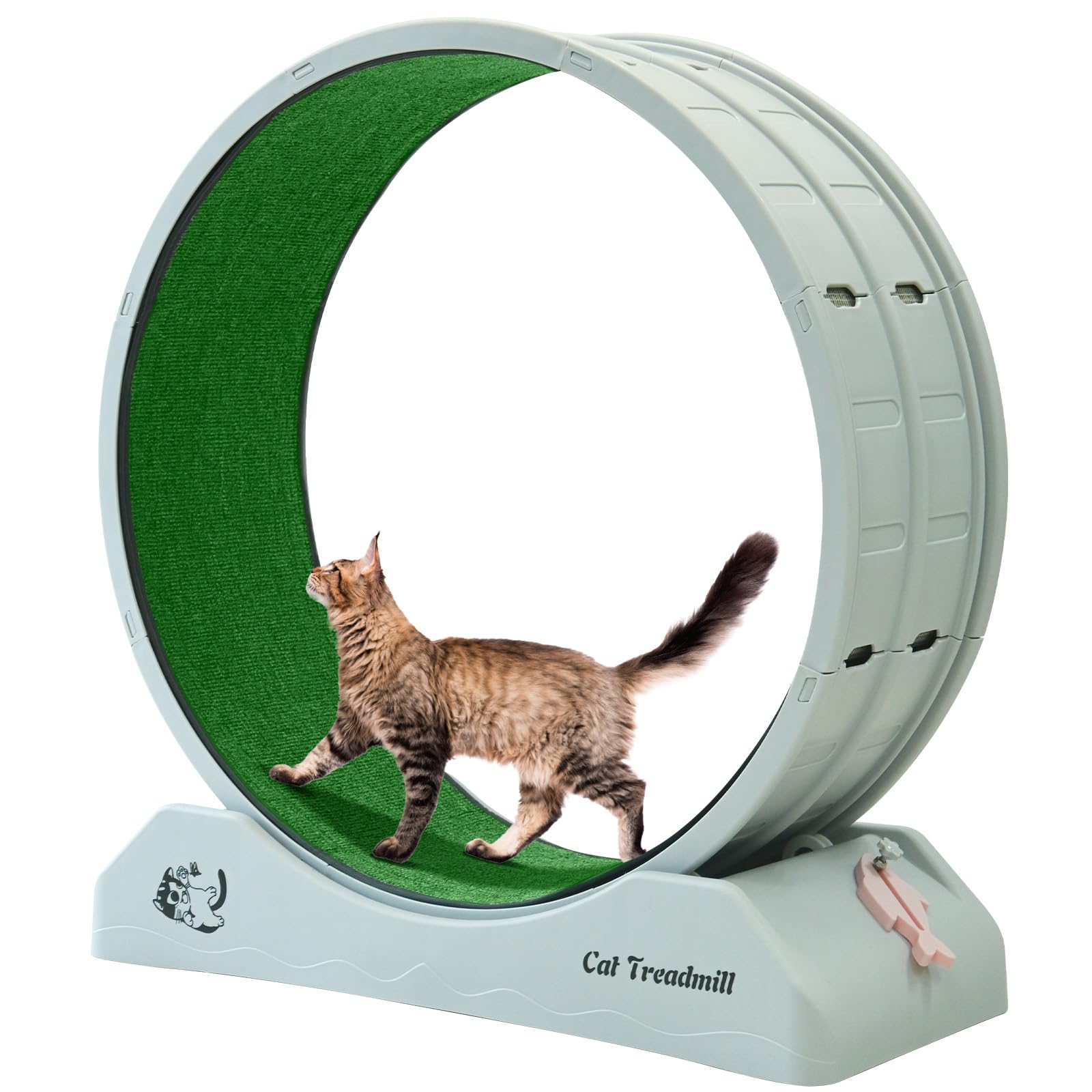 Homegroove Cat Wheels For Indoor Cats, 40 Inch Plastic Cat Exercise Running Wheel With Carpeted Runway, Large Cat Treadmill Whee