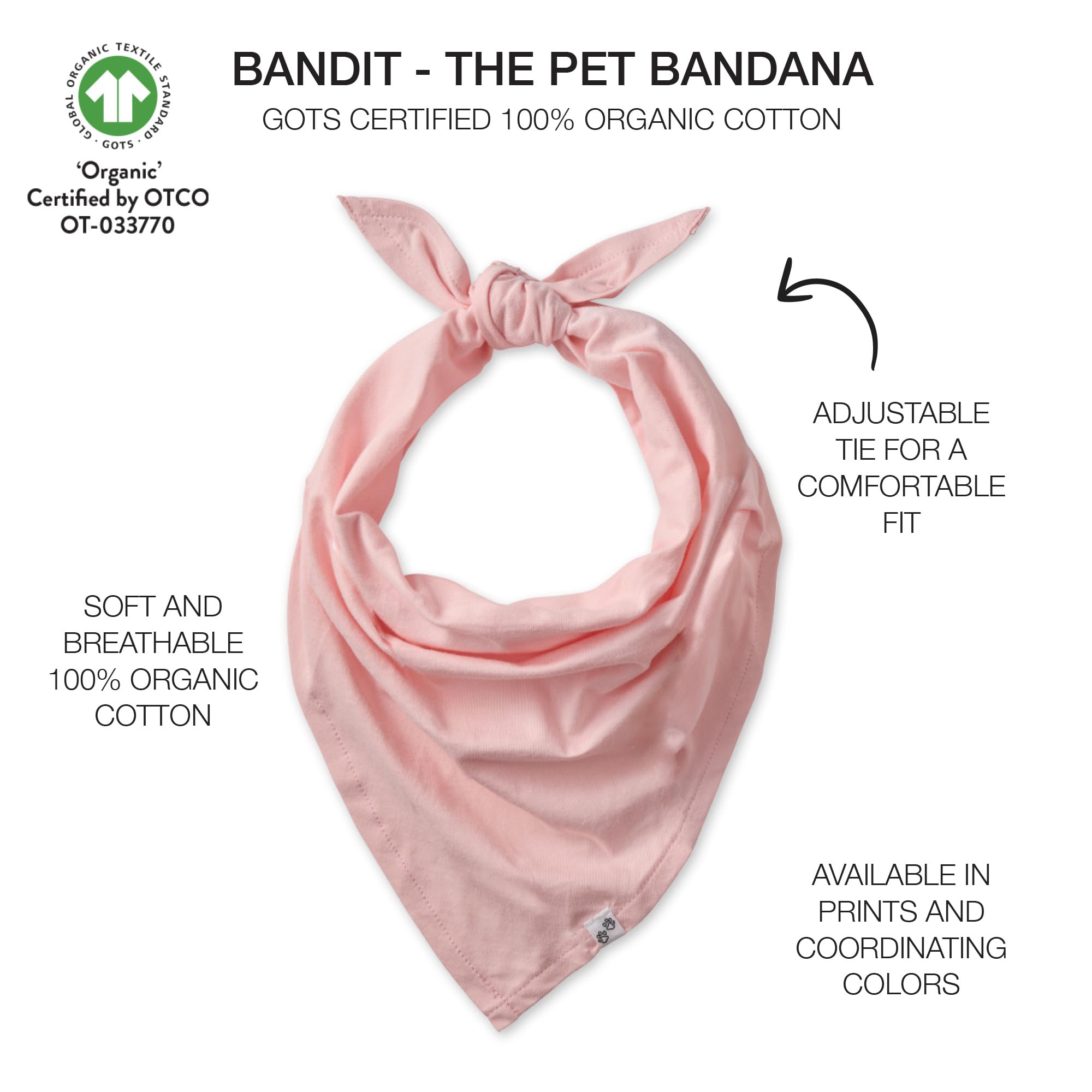 Pet Passion Multipack 100% Organic Cotton Pet Bandanas For Small, Medium And Large Dogs, Camo-Pink, Medium/Large