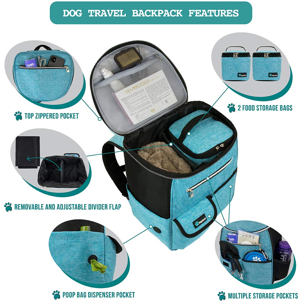 PetAmi Dog Travel Bag Backpack, Airline Approved Dog Bags for Traveling, Puppy Diaper Bag Supplies, Pet Camping Essentials Hikin
