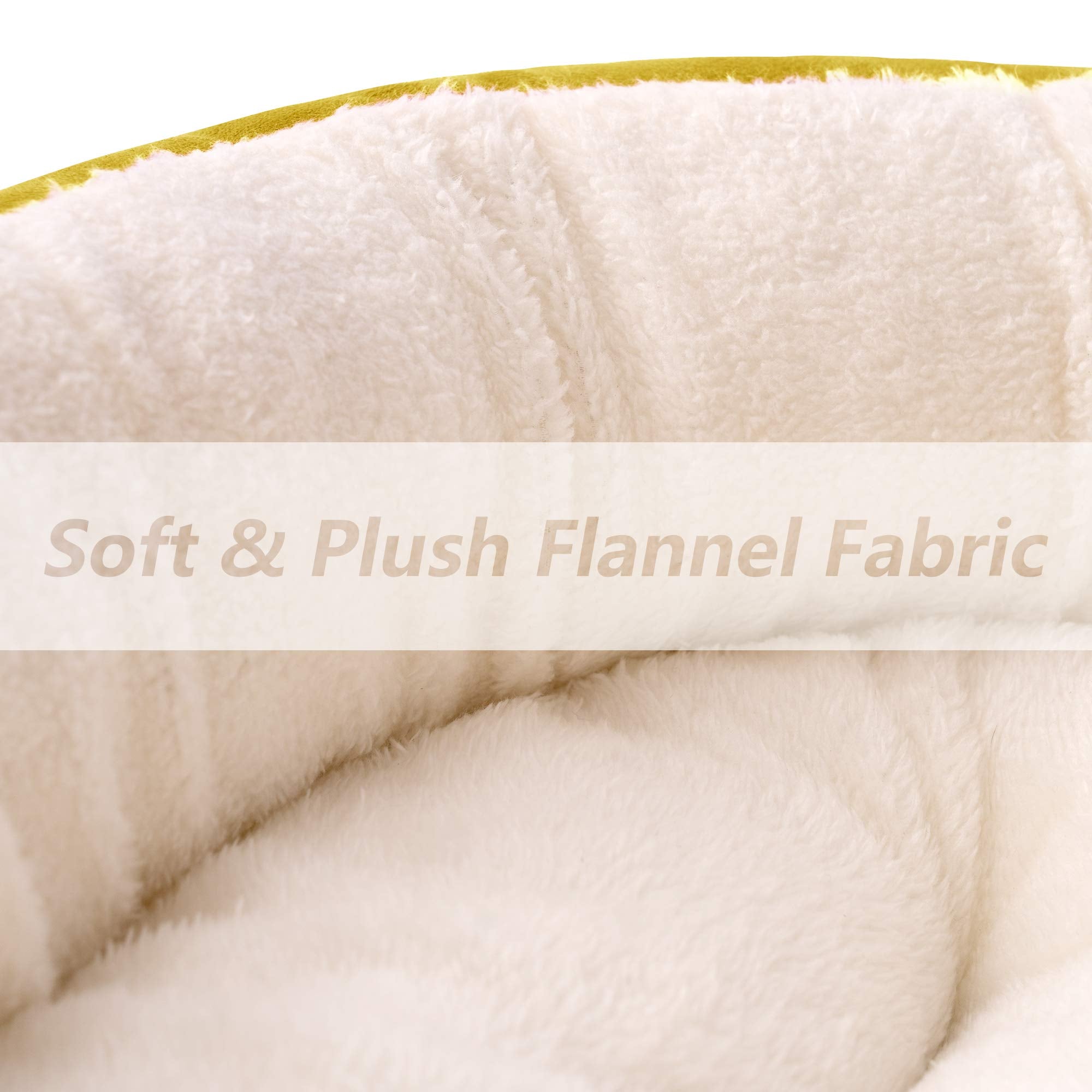 Love'S Cabin Round Donut Cat And Dog Cushion Bed, 20In Pet Bed For Cats Or Small Dogs, Anti-Slip & Water-Resistant Bottom, Super Soft Durable Fabric Pet Beds, Washable Luxury Cat & Dog Bed Yellow