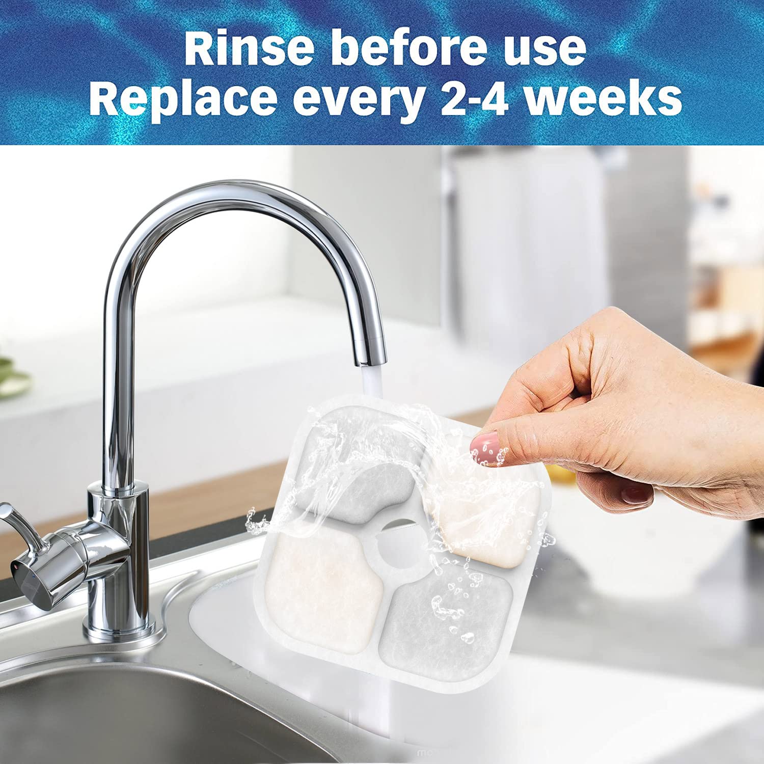 Samanija 12-Pack Cat Water Fountain Filters, Compatible With Catit Pixi Pet Fountain Keep Your Cat Healthy And Hydrated