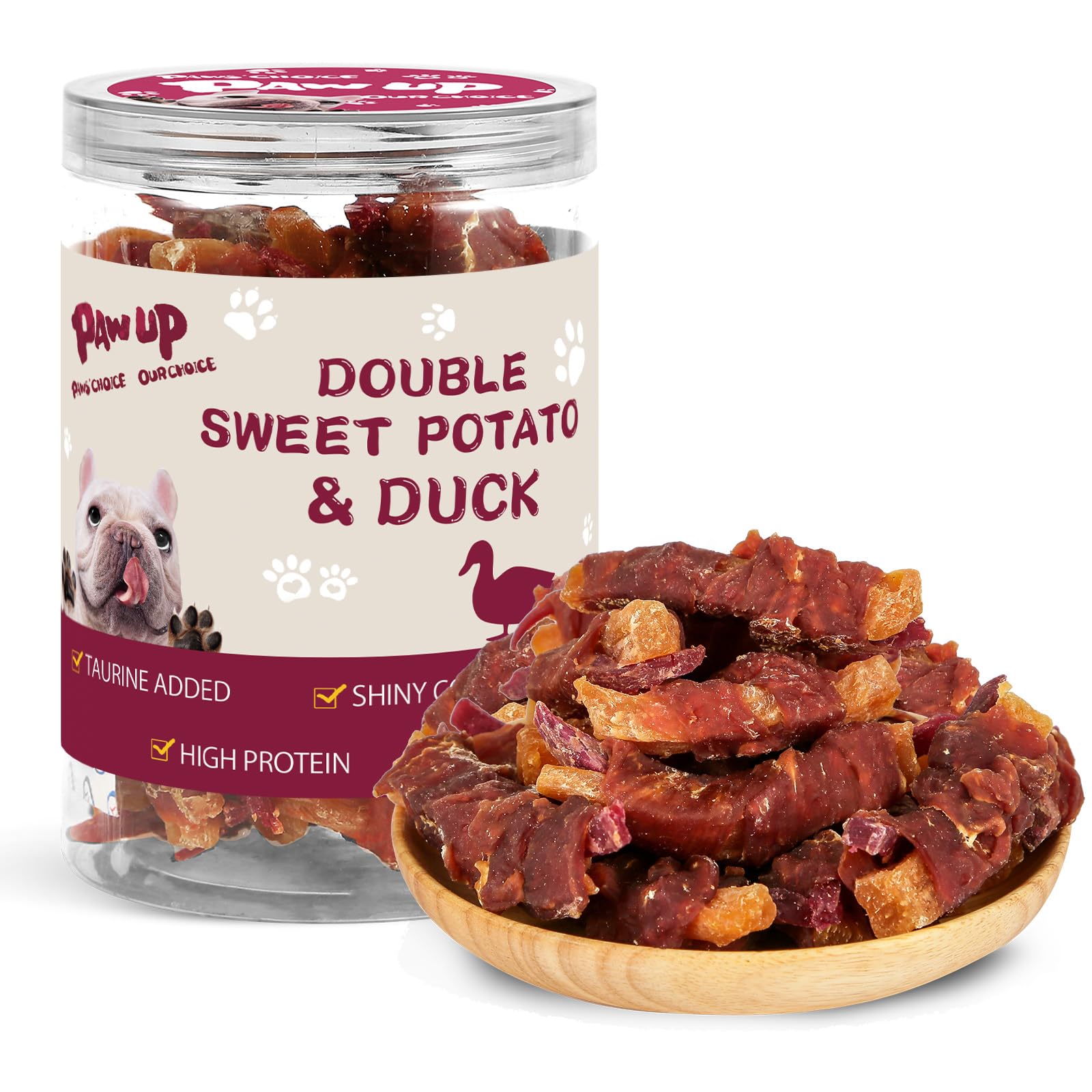 PAWUP Duck & Sweet Potato Dog Treats, High Fiber Pet Treats for Medium Dogs, Healthy Chews Snack, High in Protein, 12.5 oz