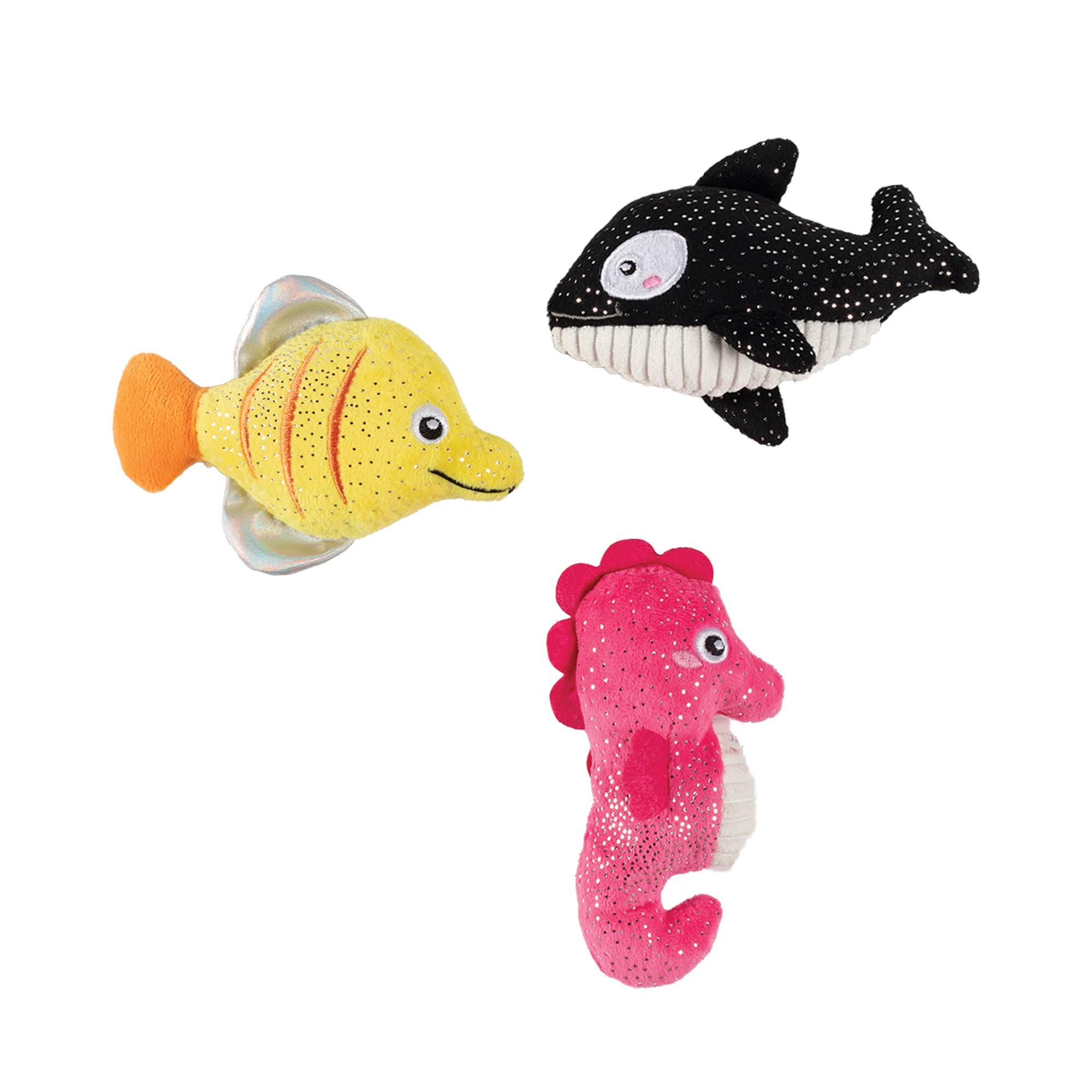 Fringe Studio Plush Dog Toy, 3 Pieces Set, HIGH FIN Buds, Pet Shop Collection (662174)