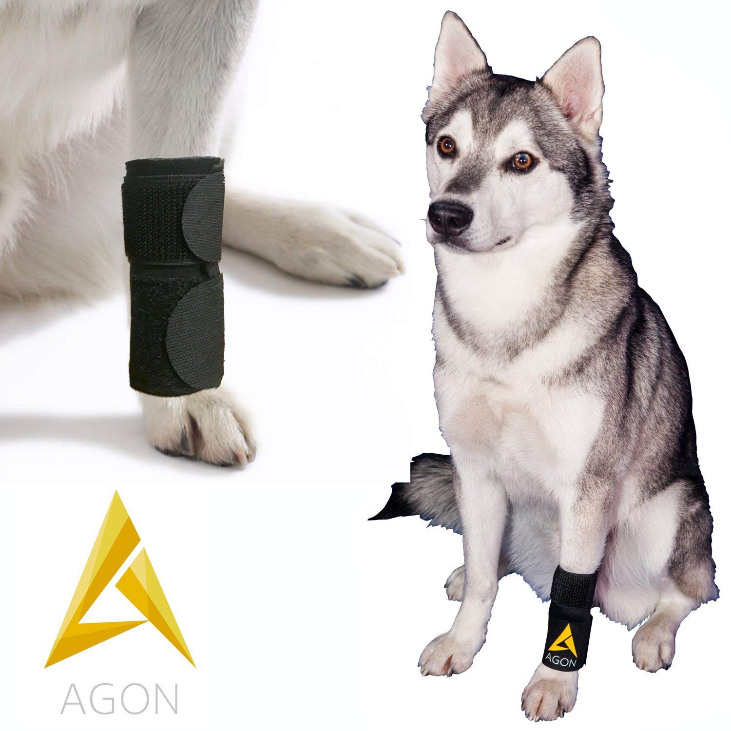 AGON Dog Canine Front Leg Brace, Black, Large/X-Large, Smooth Mesh Material, Model agondoglxl, Prevents Injuries and Sprains