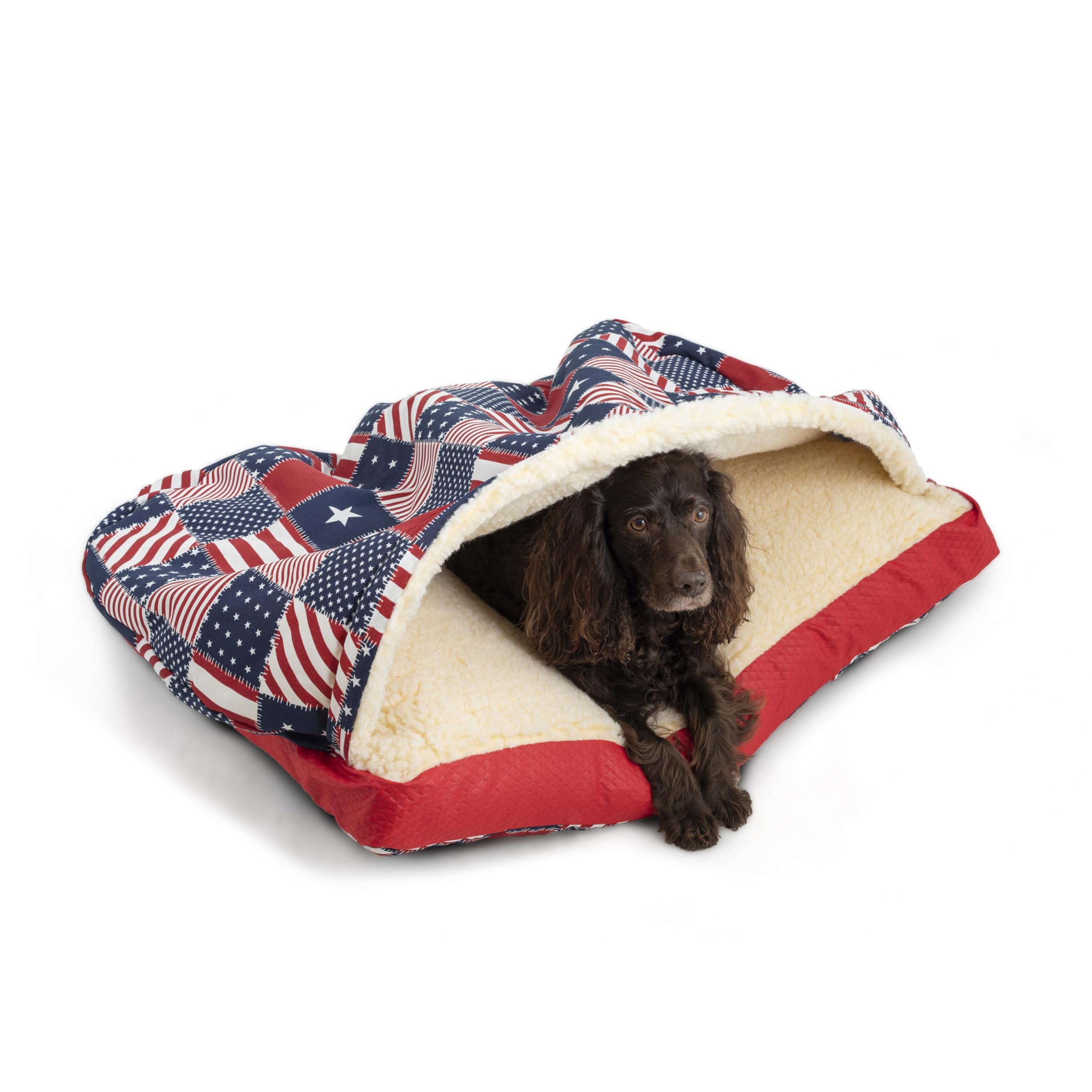 Snoozer Rectangle Cozy Cave Dog Bed - Indoor Dog Bed with Cover Cave, Covered Calming Burrow for Medium & Large Sized Pets with 